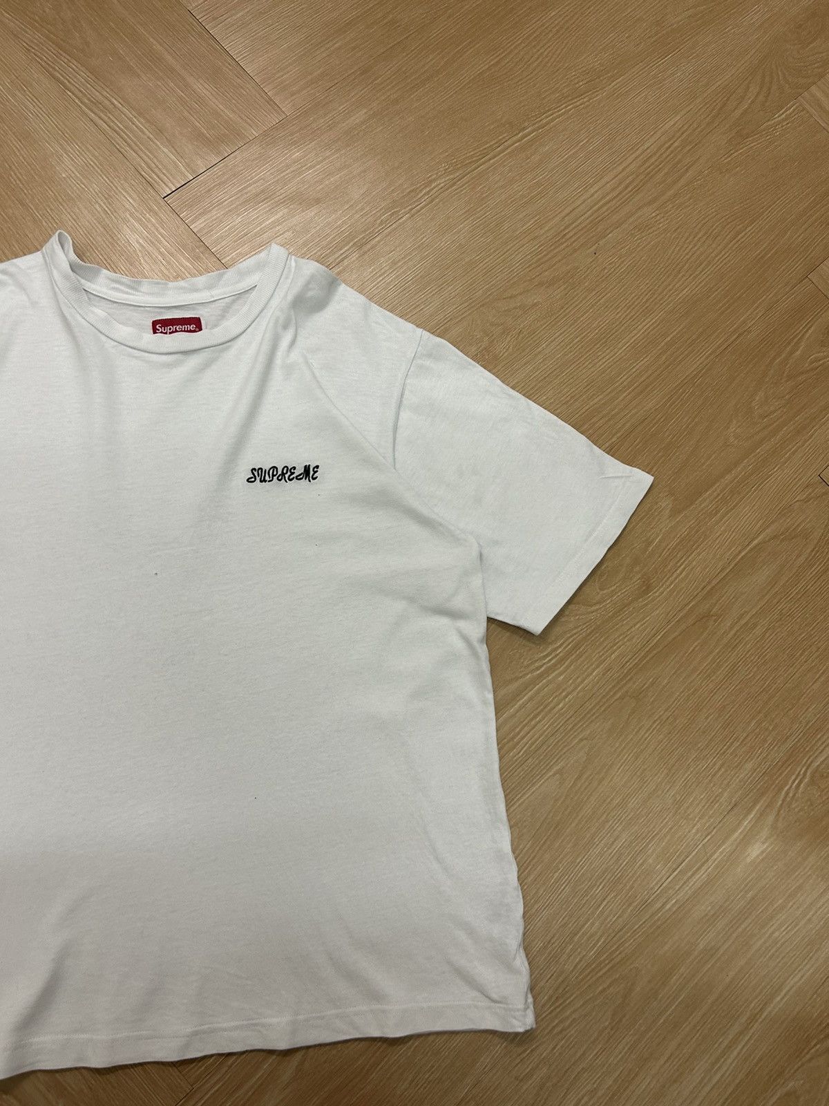 Supreme Supreme Washed Script Short-Sleeve Top 'White' Size US M / EU 48-50 / 2 - 2 Thumbnail