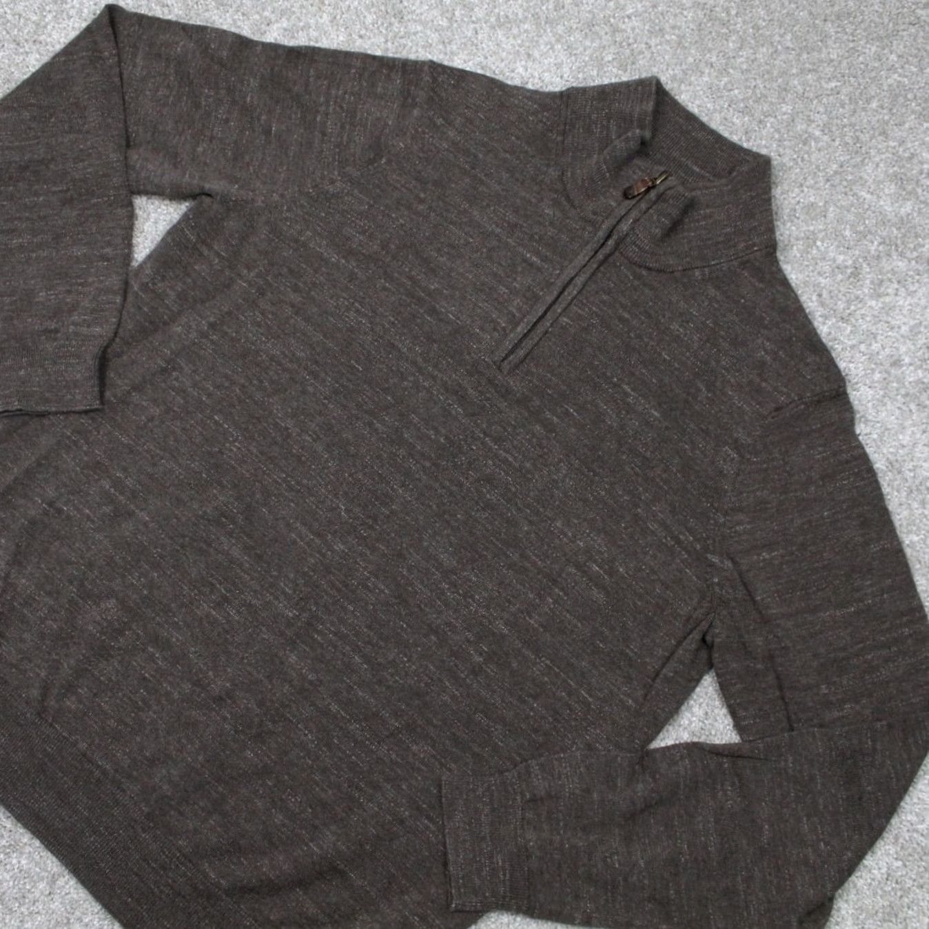 Jos. A. Bank Jos A. Bank Sweatshirt Mens Large Brown 1/4 Zip Cotton L/S Pullover Sweater Size US L / EU 52-54 / 3 - 3 Thumbnail