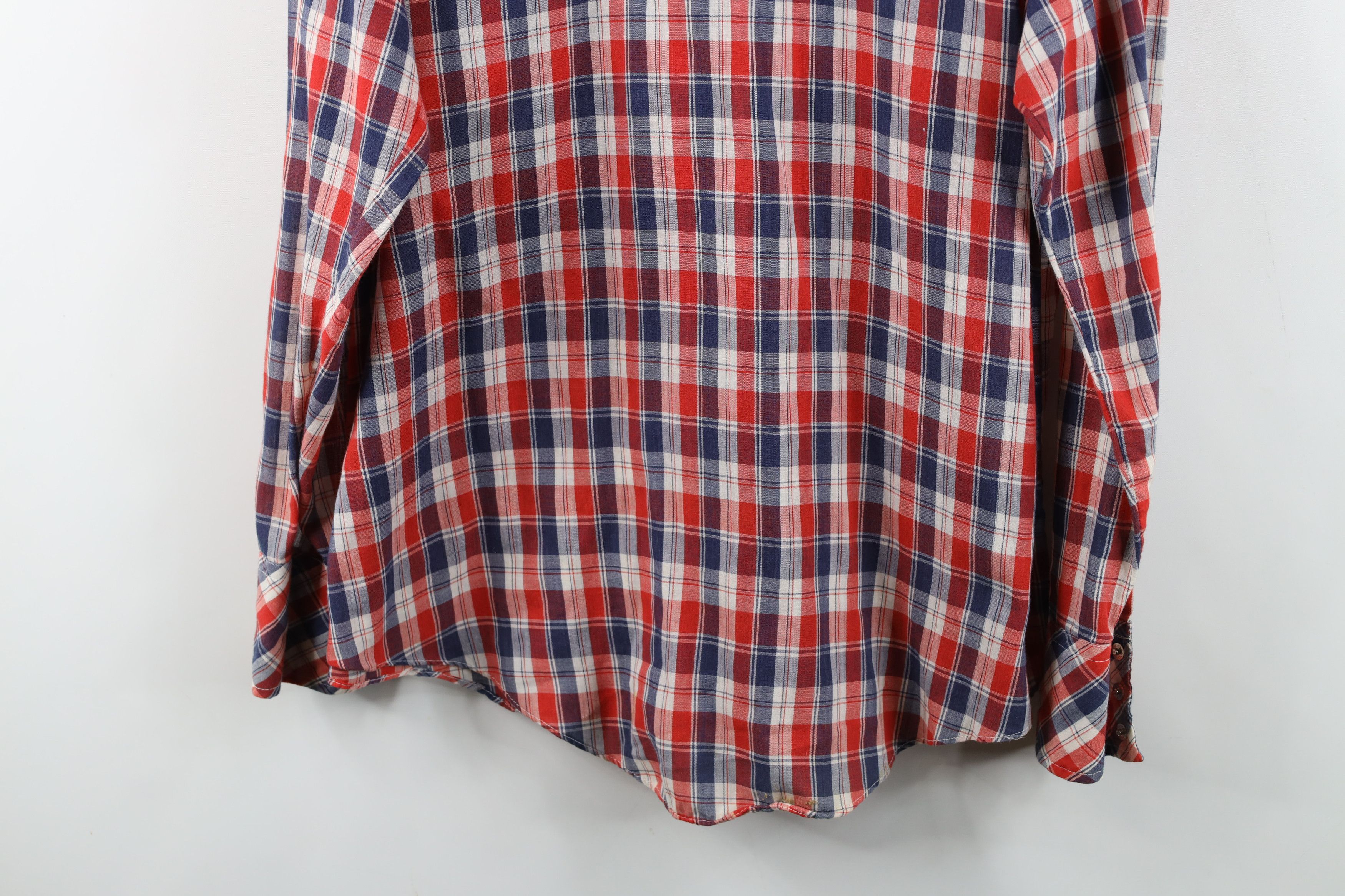 Vintage Vintage 70s Streetwear Western Rodeo Snap Button Shirt Plaid Size US XL / EU 56 / 4 - 13 Thumbnail