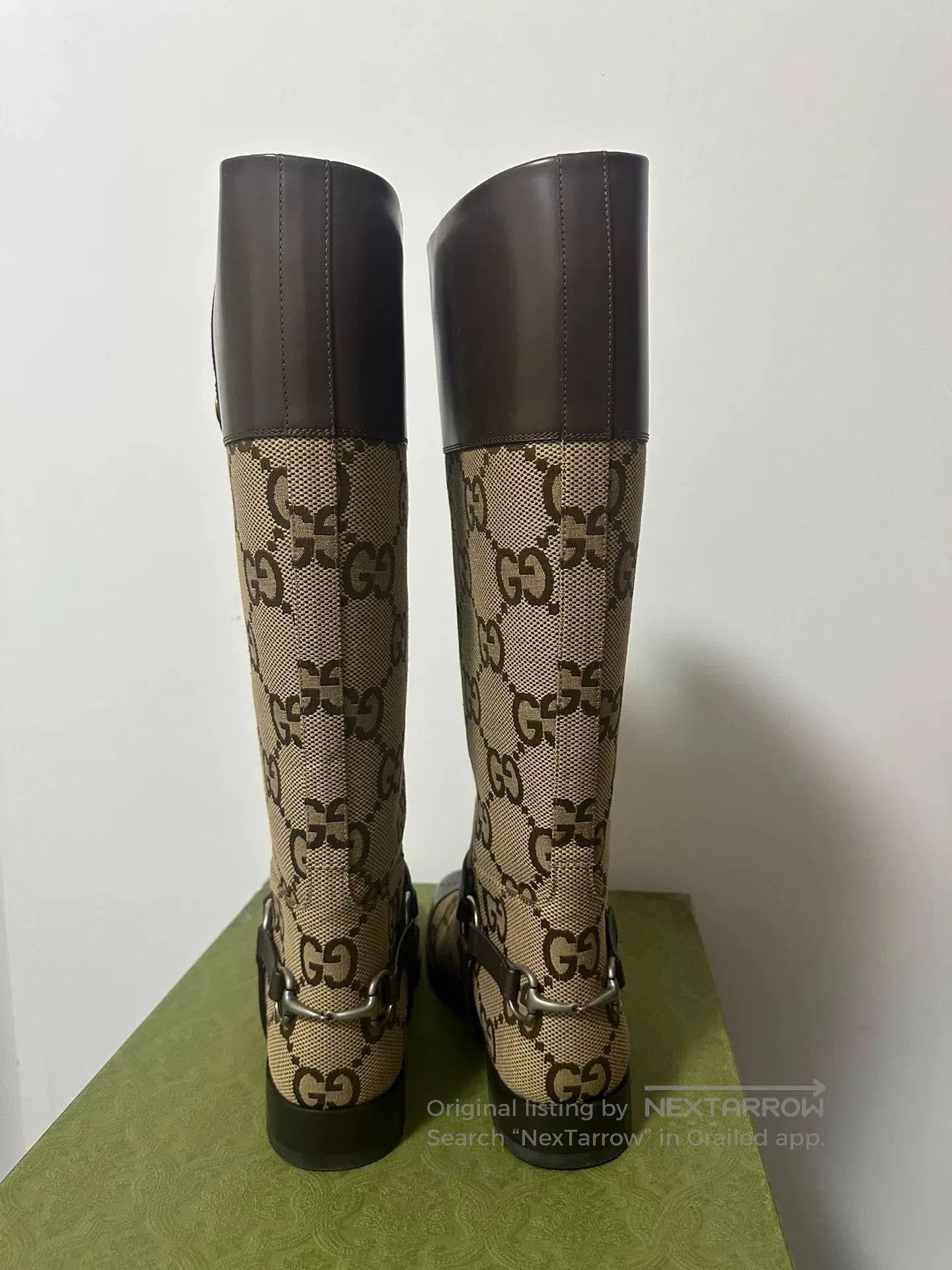 Gucci gucci monogram leather riding boots size 10. Size US 10 / EU 43 - 3 Thumbnail