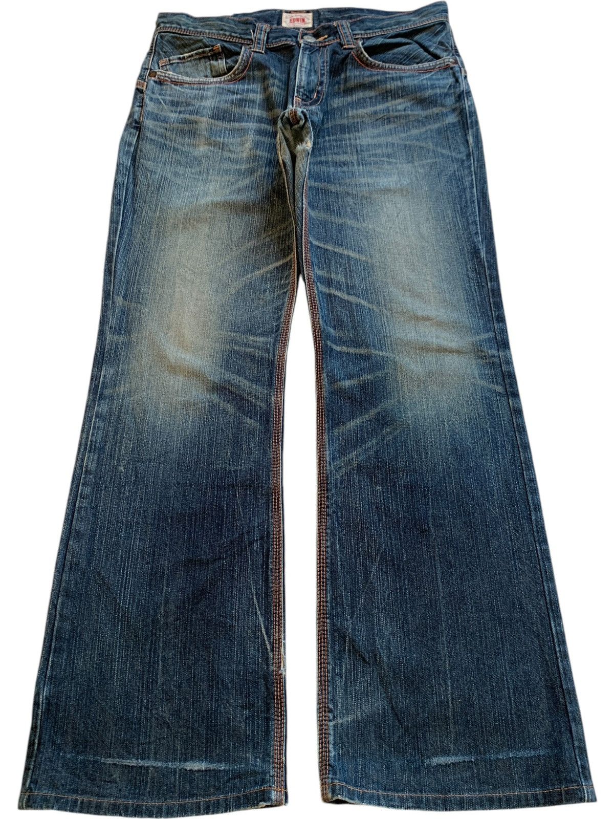 Edwin Exclusive Vintage Edwin Mud Wash Buckle Back Bootcut Jeans Size US 35 - 1 Thumbnail
