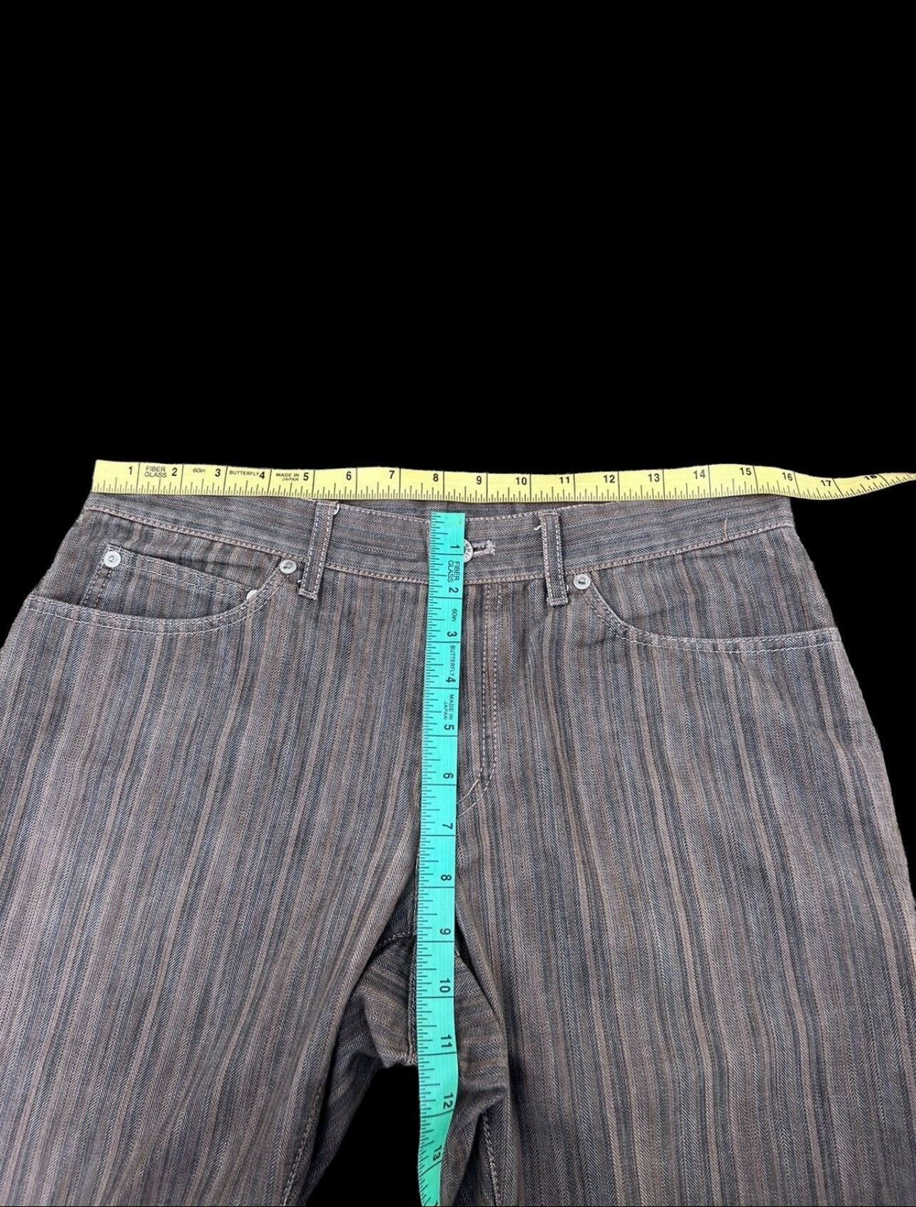 Tete Homme TETE HOMME Japan Stretchable Striped Flare Jeans Size US 30 / EU 46 - 3 Thumbnail