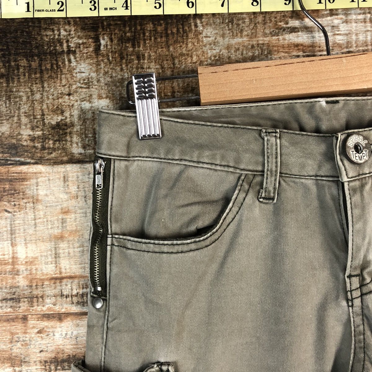 Japanese Brand Spiral Temp Green Cargo Multipocket Pants #A2456 Size 25" / US 0 / IT 36 - 7 Thumbnail