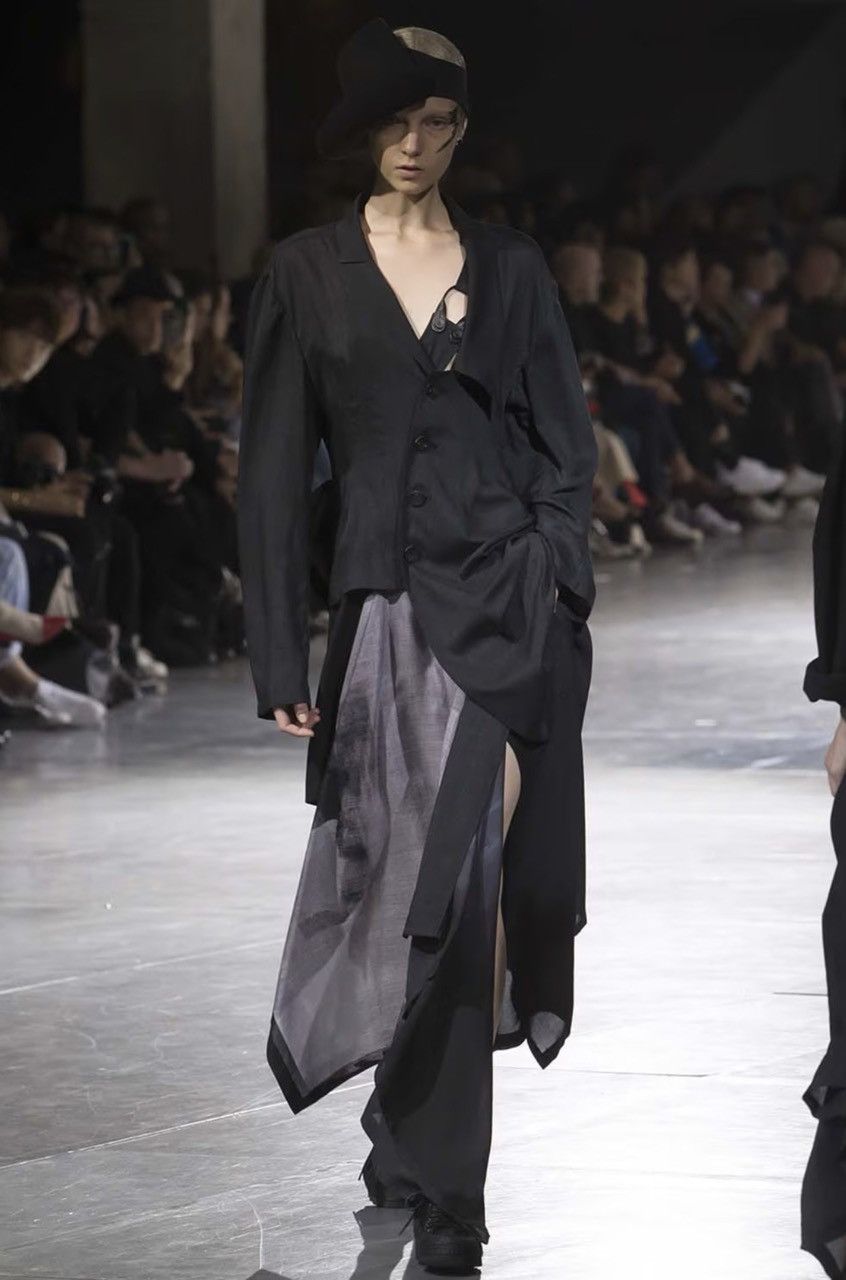 Yohji Yamamoto Yohji Yamamoto Femme - Tencel Asymmetric Long Shirt Jacket Size S / US 4 / IT 40 - 9 Thumbnail