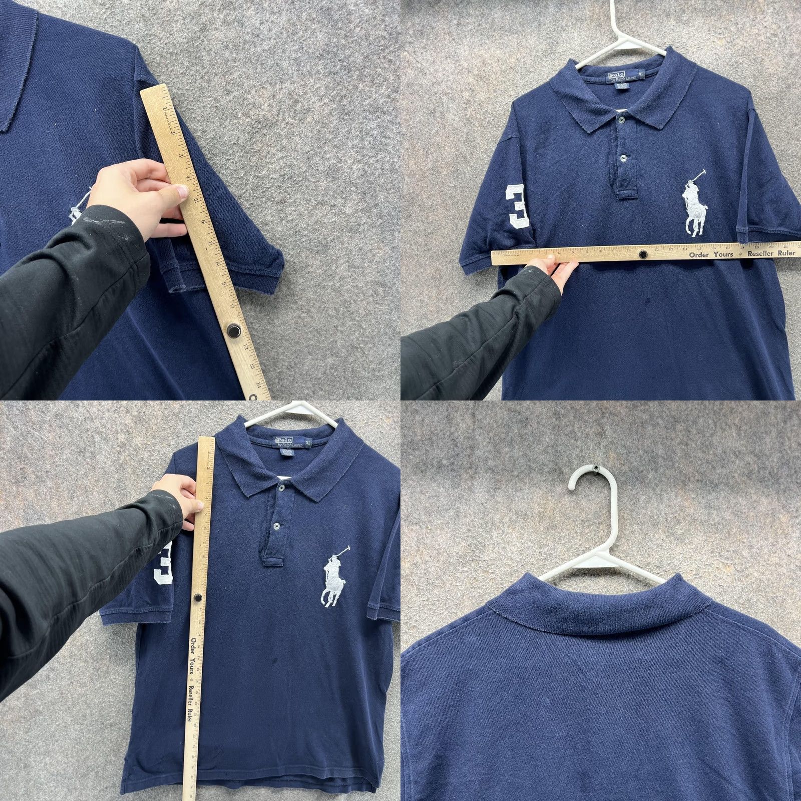 Polo Ralph Lauren Polo Ralph Lauren Polo Shirt Mens XL Blue Big Pony 3 Pique Cotton Casual Golf Shirt Size US XL / EU 56 / 4 - 8 Thumbnail