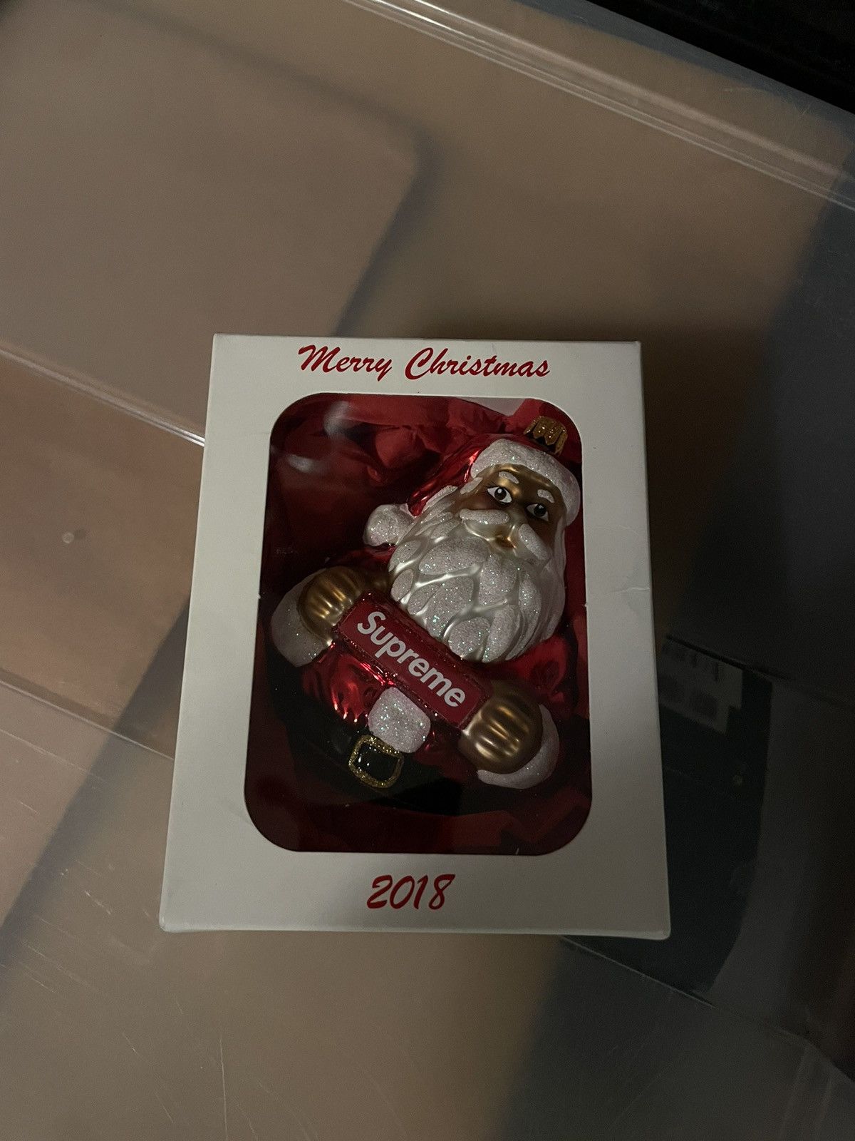 image of Supreme Santa Ornament in Red, Men's