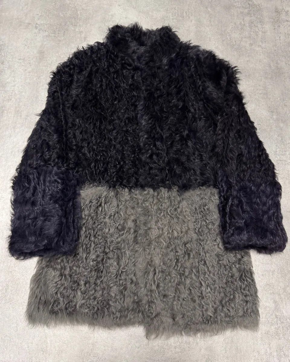 Emporio Armani × Vintage FW2013 Emporio Armani Lamb Fur Navy Grey Split Jacket Size S / US 4 / IT 40 - 1 Thumbnail