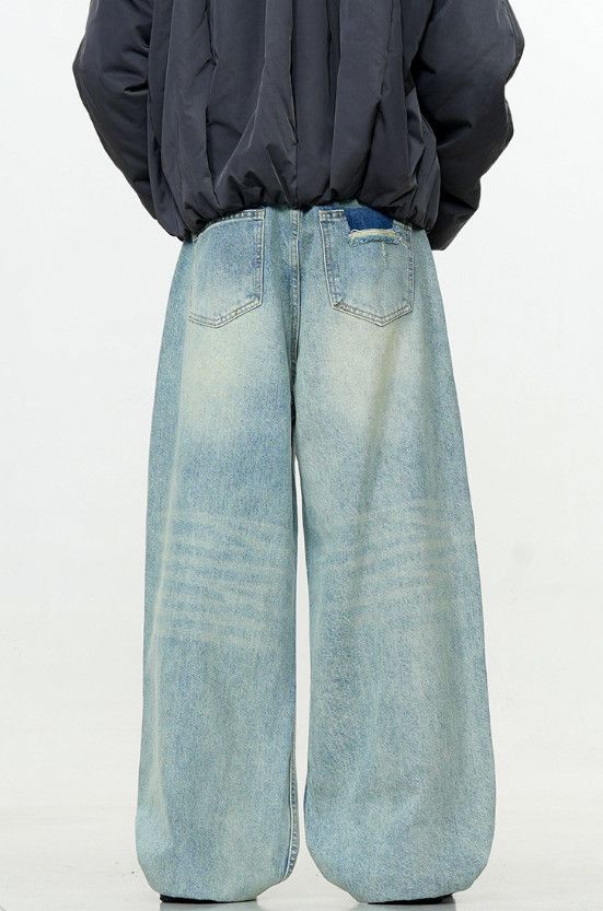 Vintage Distressed men's retro cleanfit loose casual straight jeans Size US 32 / EU 48 - 4 Thumbnail