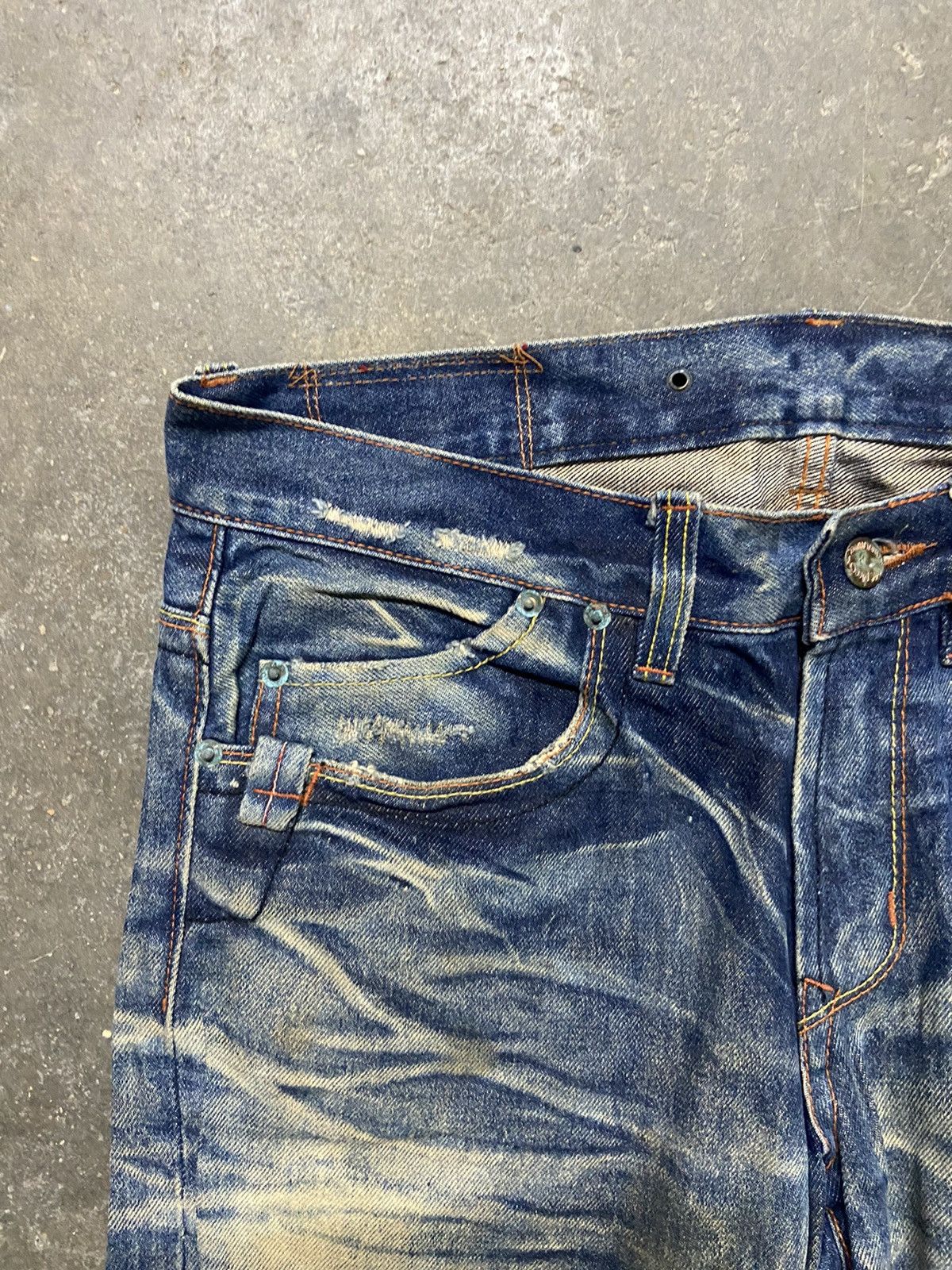 TOYS McCOY 🔥 Stain wash and distressed Mc Coy jeans Size US 34 / EU 50 - 5 Thumbnail