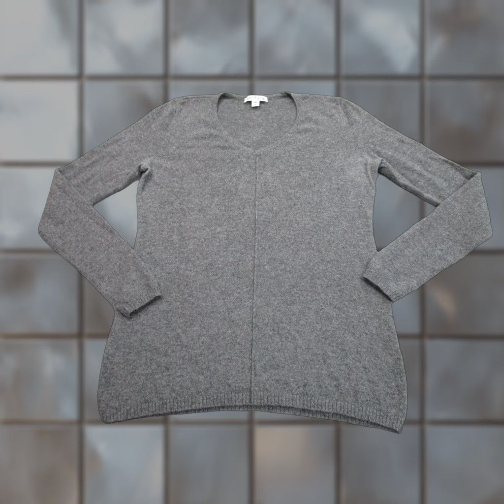 Vintage VINTAGE Belford 100% Cashmere V-neck Sweater Womens Small Knit Pullover Gray Academia Size S / US 4 / IT 40 - 1 Thumbnail