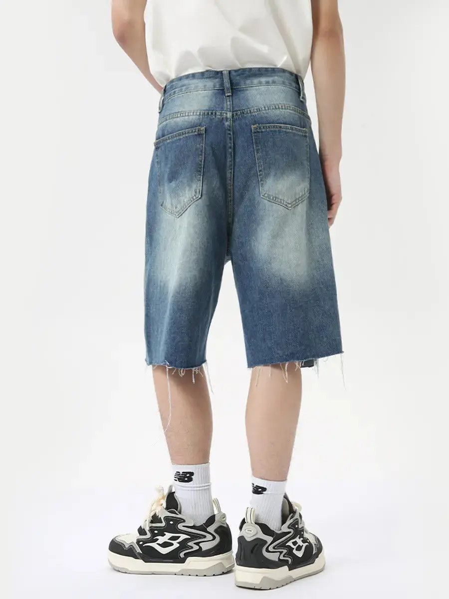 Japanese Brand High street straight tube retro denim shorts Size US 32 / EU 48 - 4 Thumbnail