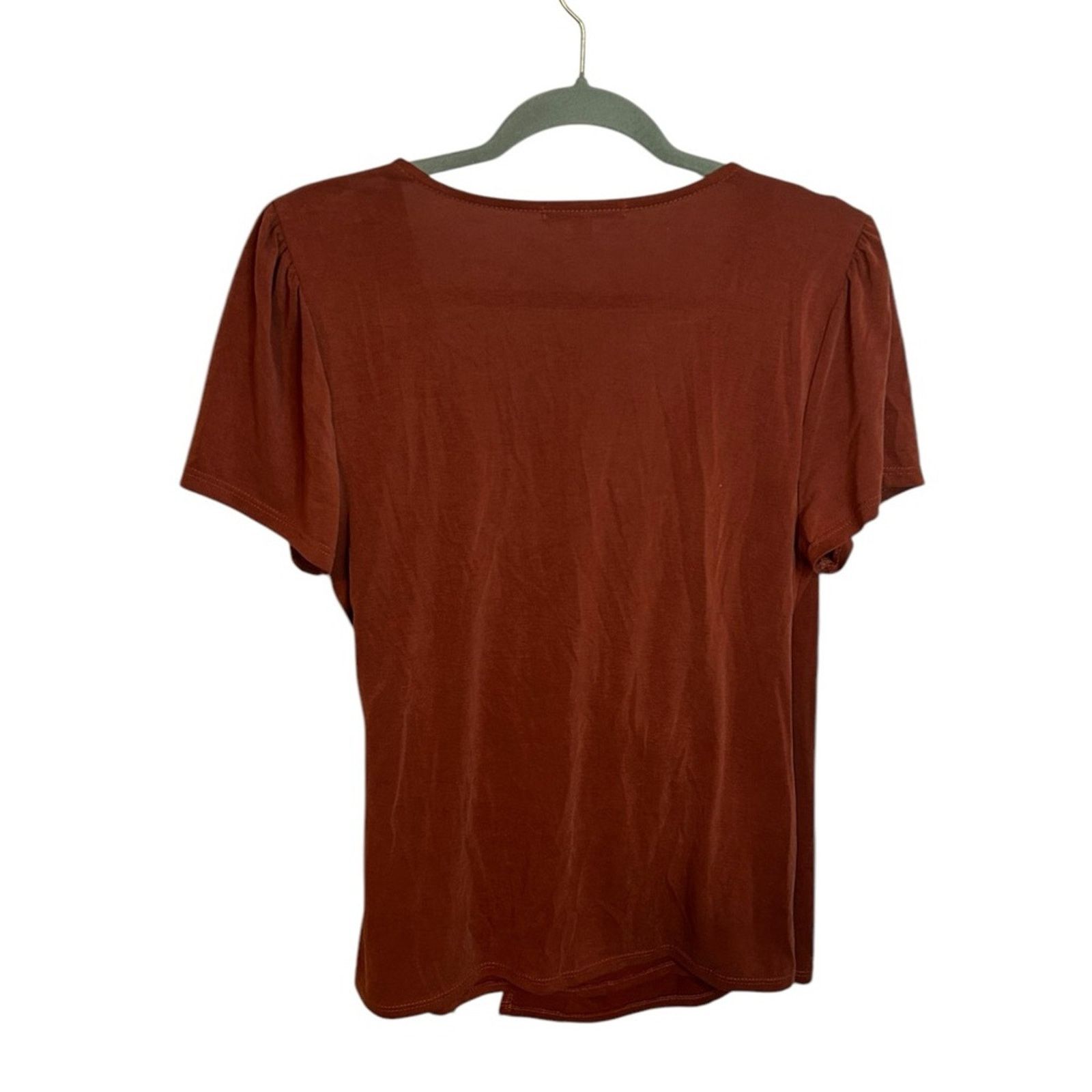 Other Green Envelope Short Sleeve Rust Wrap Top Size M / US 6-8 / IT 42-44 - 2 Thumbnail