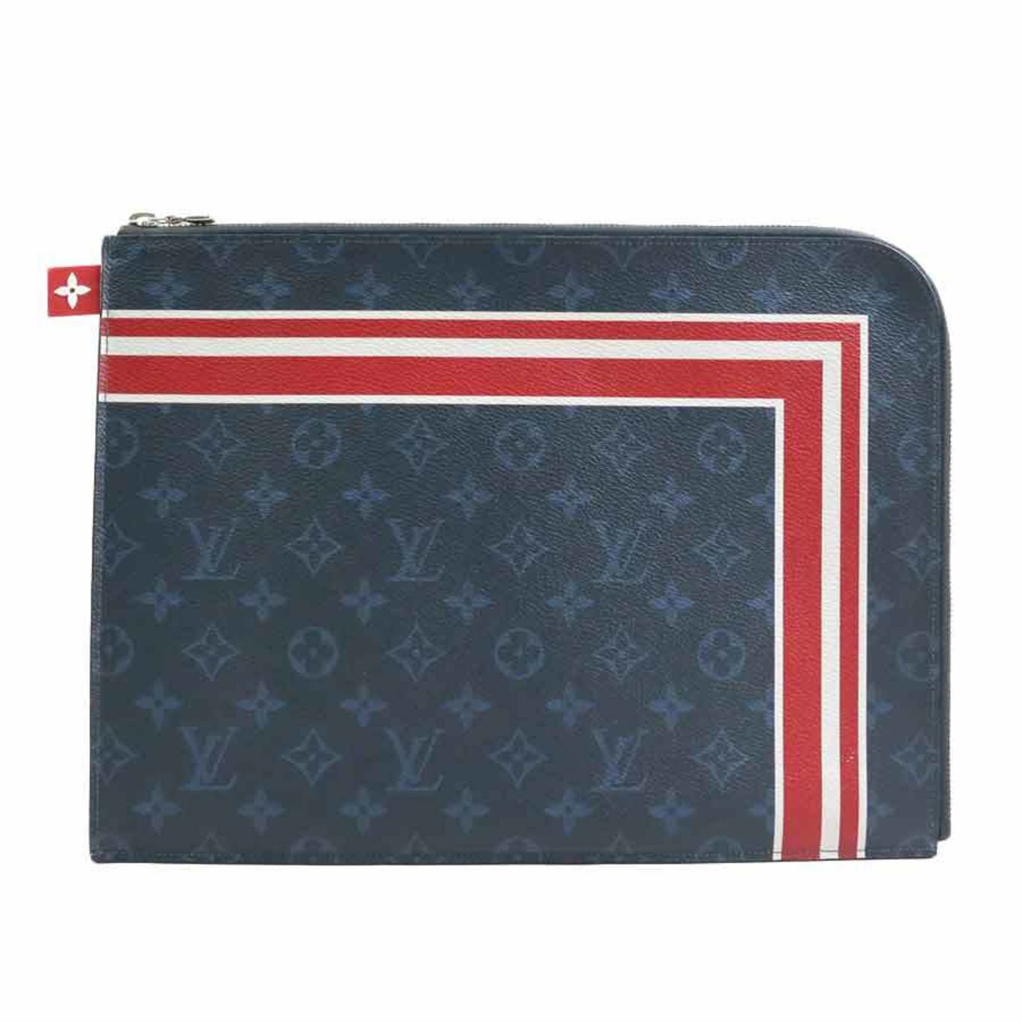 Louis Vuitton Louis Vuitton Monogram Cobalt Pochette Jour GM clutch bag in Navy, men's, M61679 (h31513a) Size ONE SIZE - 1 Thumbnail