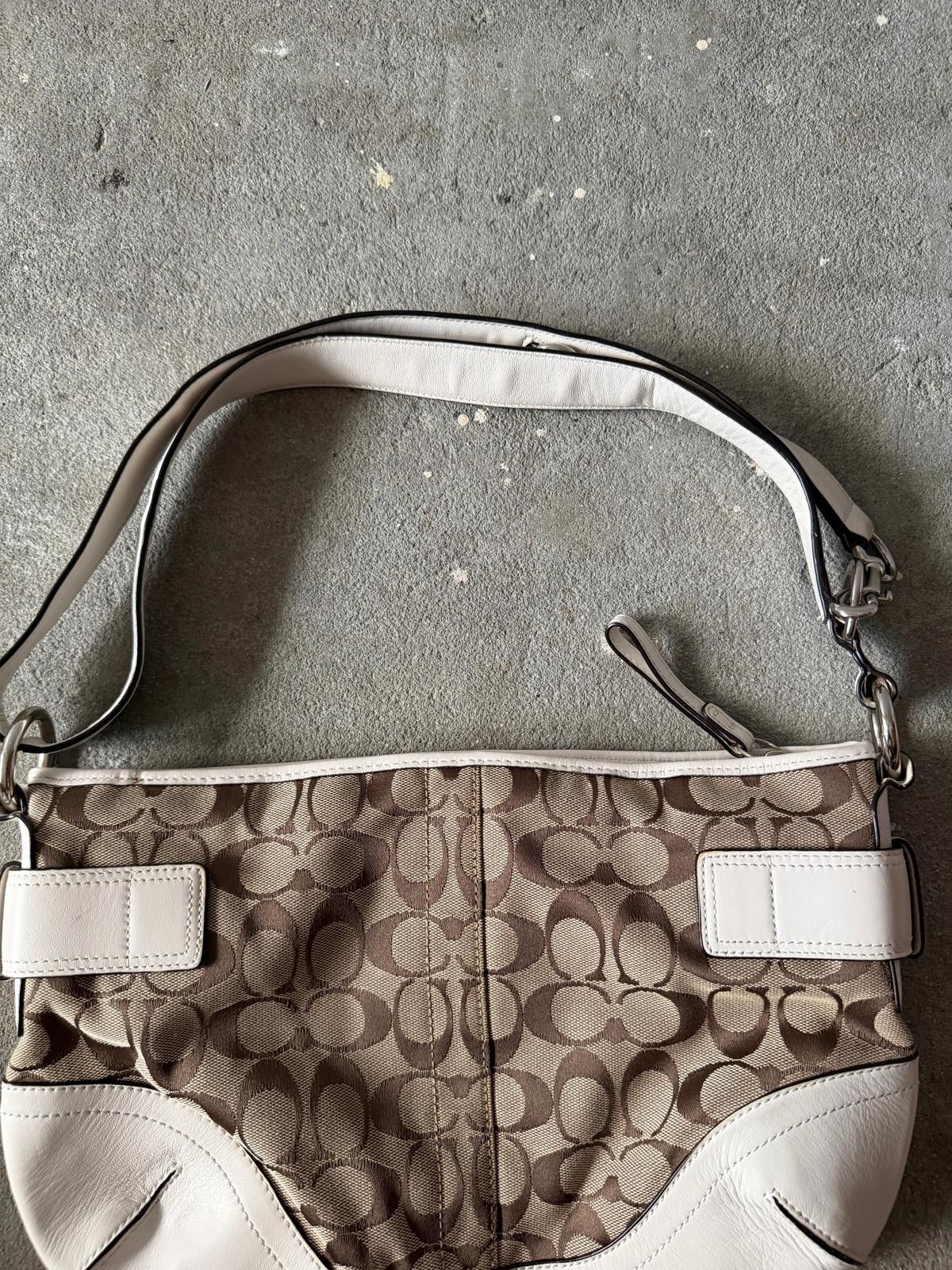 Coach Coach 2Way Signature Sufflette Shoulder Bag Beige/White Size ONE SIZE - 7 Thumbnail