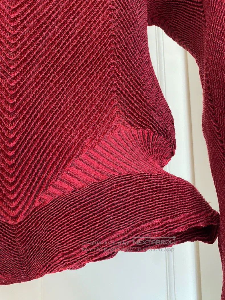 Issey Miyake Issey Miyake Red Long Sleeve Top Size M / US 6-8 / IT 42-44 - 6 Thumbnail
