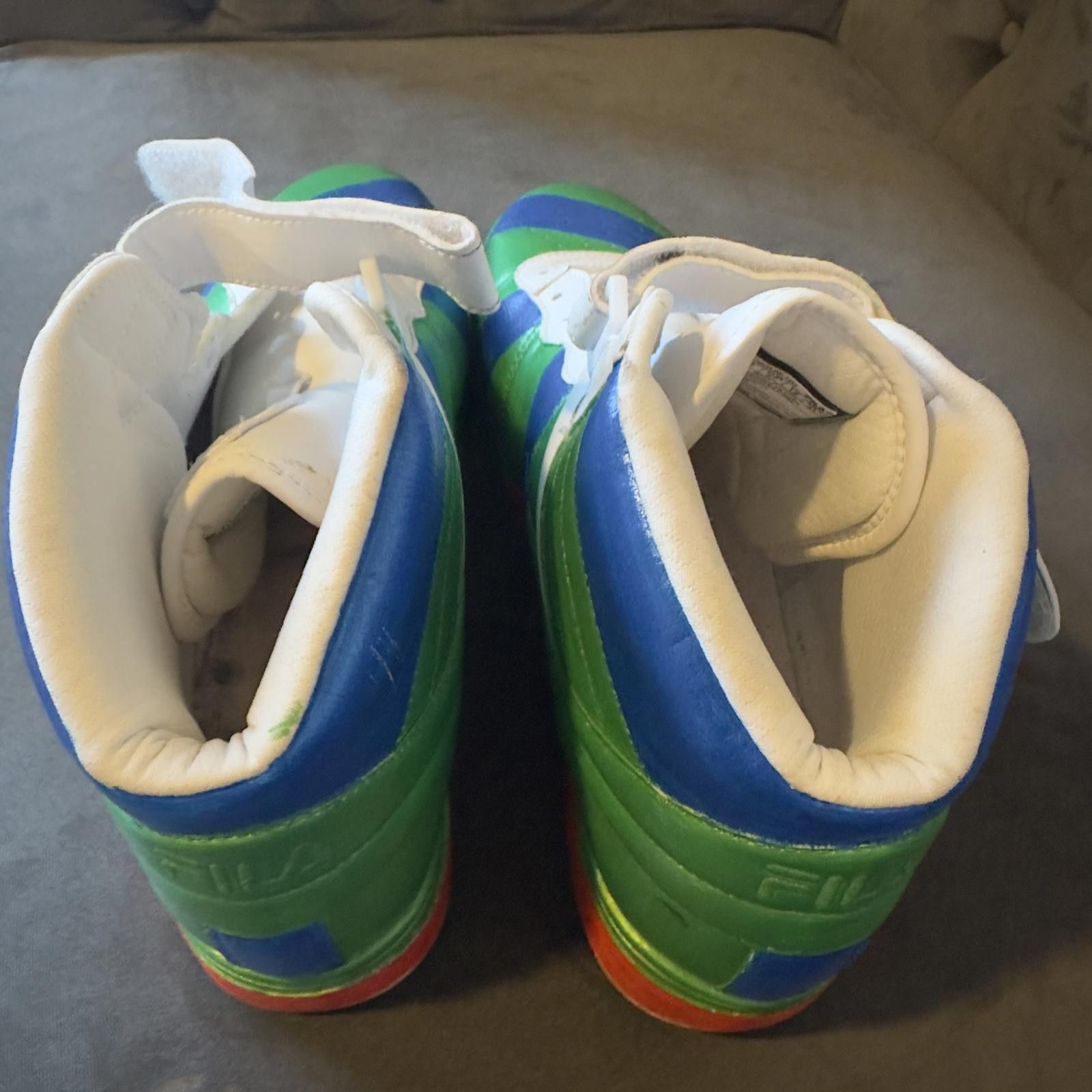 Fila Fila Retro High-Top Sneakers - Bold Green and Blue Size US 13 / EU 46 - 4 Thumbnail