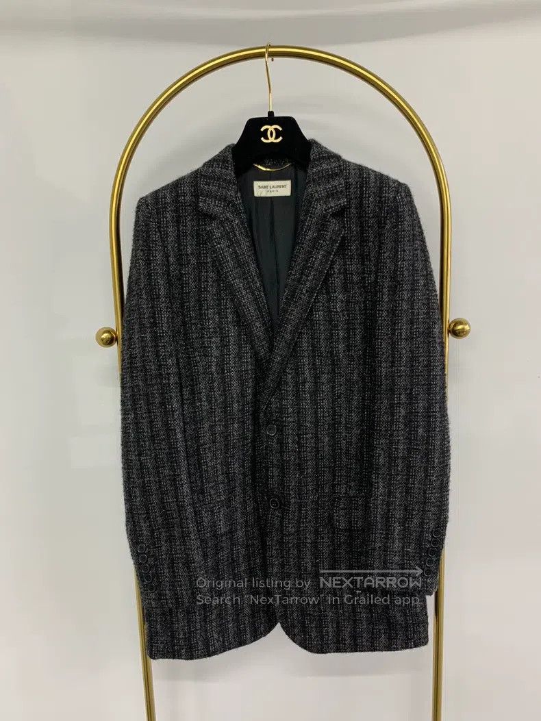 Saint Laurent Paris Saint Laurent Paris Gray Striped Wool Suit Size XS / US 0-2 / IT 36-38 - 1 Thumbnail