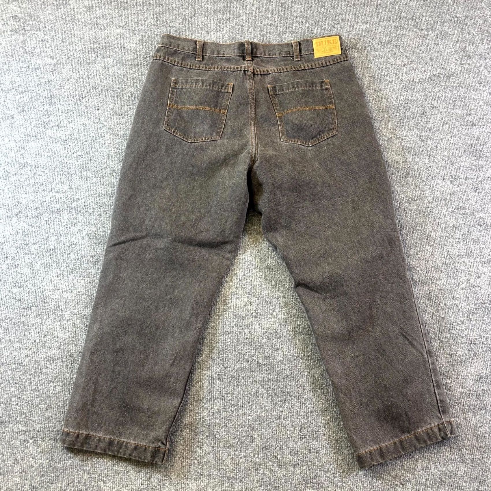 Vintage Duke Jeans Men 34xS Gray Denim Cotton Blend Straight Leg Skater 5-Pocket Button Closure Modern City Classic Everyday Men’s Size US 34 / EU 50 - 2 Thumbnail