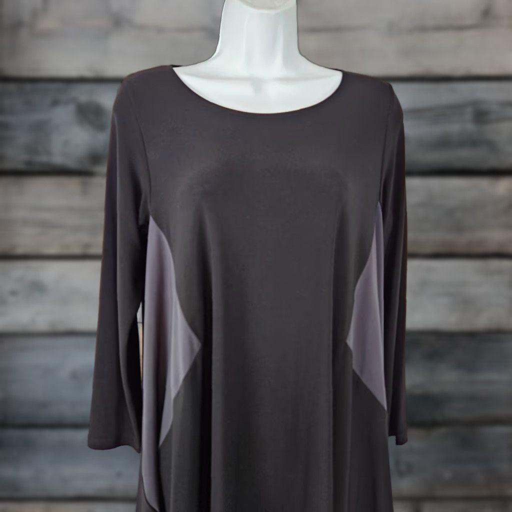 Vintage Sun Kim Womens Tunic Top XS Black Gray Sharkbite Hem Long Sleeve Shirt Blouse Womens XS Black Long Sleeve Tunic Sharkbite Hem Size XS / US 0-2 / IT 36-38 - 1 Thumbnail