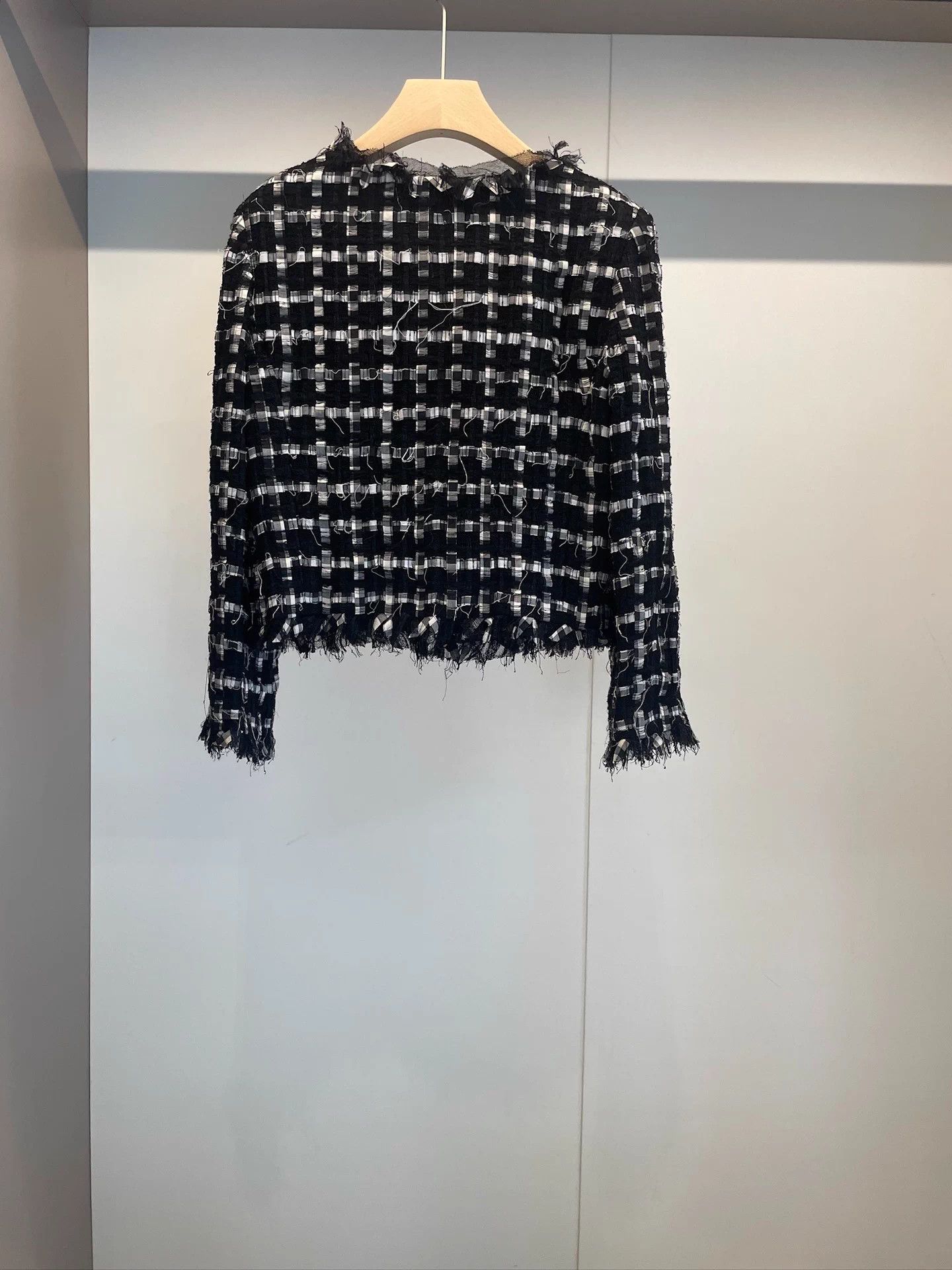 Chanel Chanel black white check nylon-cotton jacket 40B Size M / US 6-8 / IT 42-44 - 2 Thumbnail