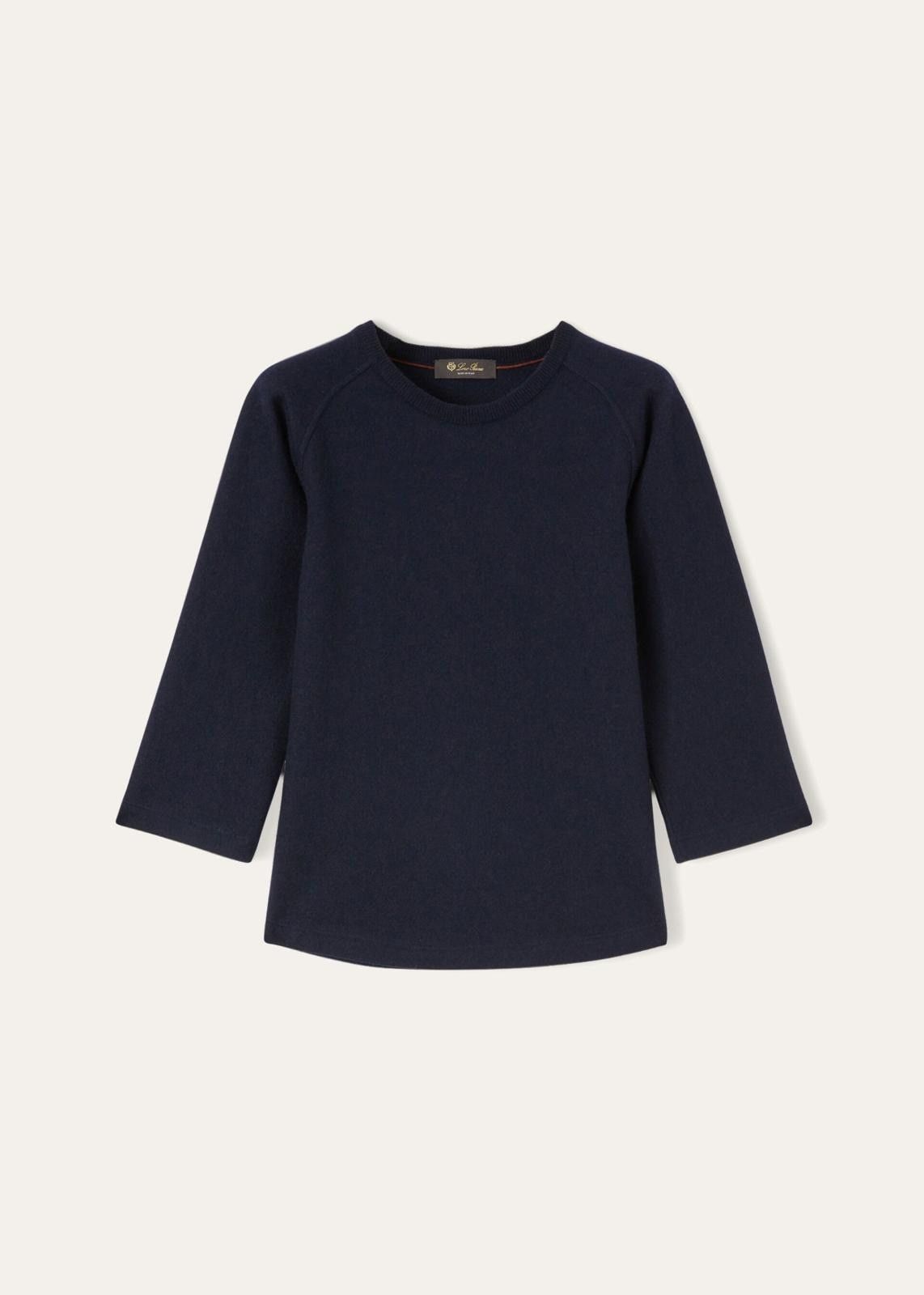 Loro Piana o1srvl11e0824 Jersey Darhan Long Sleeve T-Shirt in Navy Blue Size XS / US 0-2 / IT 36-38 - 1 Thumbnail
