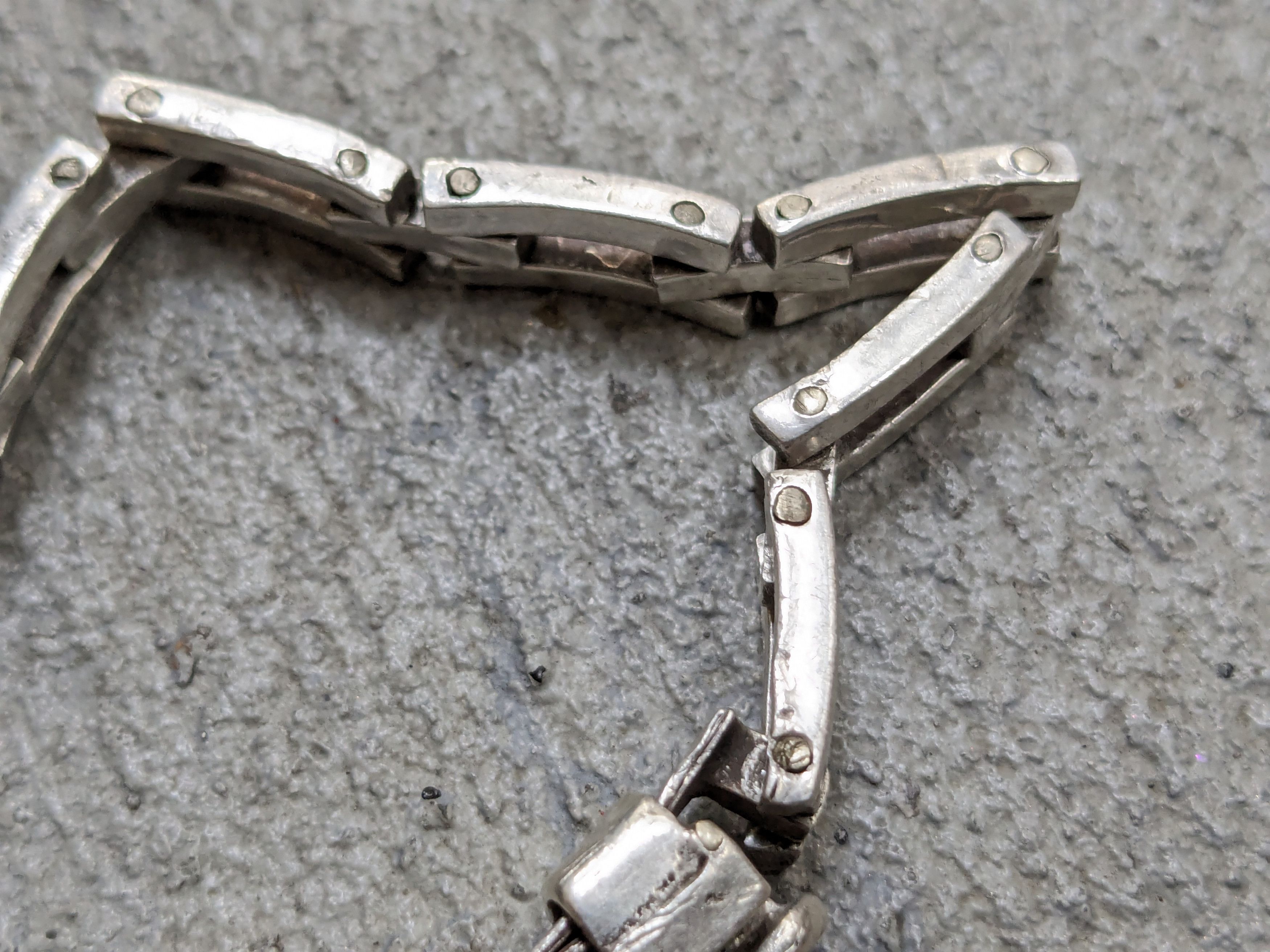 Jewelry Vintage Sterling Silver Bracelet Link Chain 8" Biker Punk Size ONE SIZE - 12 Thumbnail