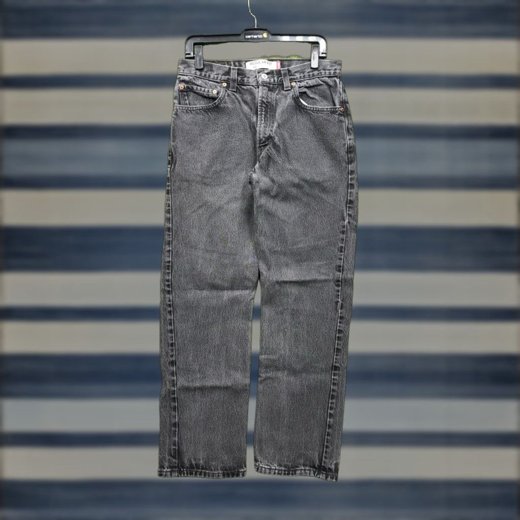 Levi's VINTAGE Levi's 505 Jeans Mens 33x32 Black Denim Regular Fit Straight USA Made Y2K Size US 33 - 1 Thumbnail