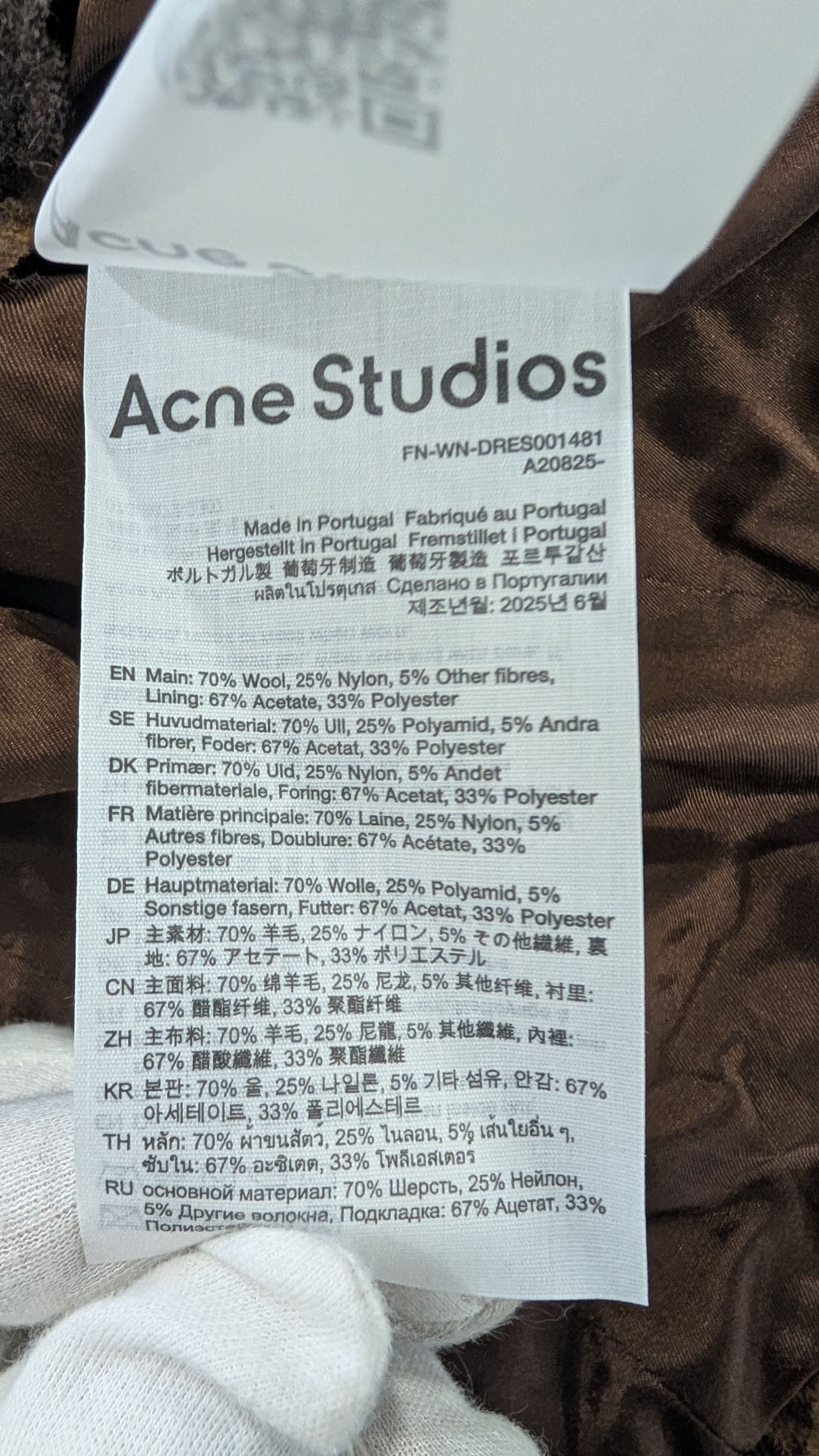 Acne Studios Acne Studios Delfin Plaid Wool Mini Dress Brown Ruffle Hem Size S / US 4 / IT 40 - 8 Thumbnail