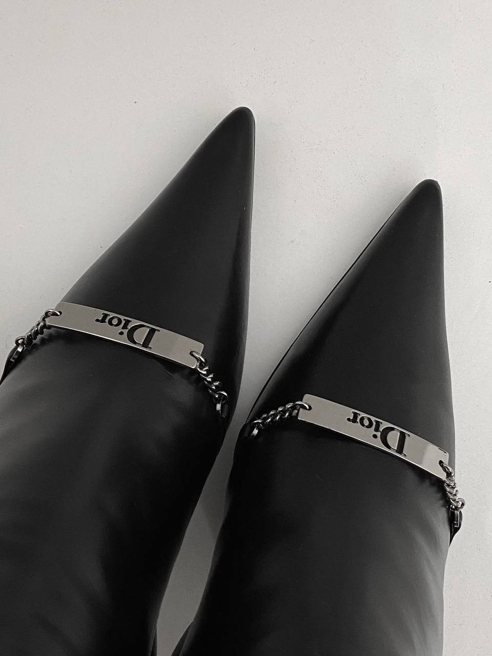 Dior Dior x Galliano Chain Logo Black Leather Archive Boots Y2K Size US 6.5 / IT 36.5 - 11 Thumbnail
