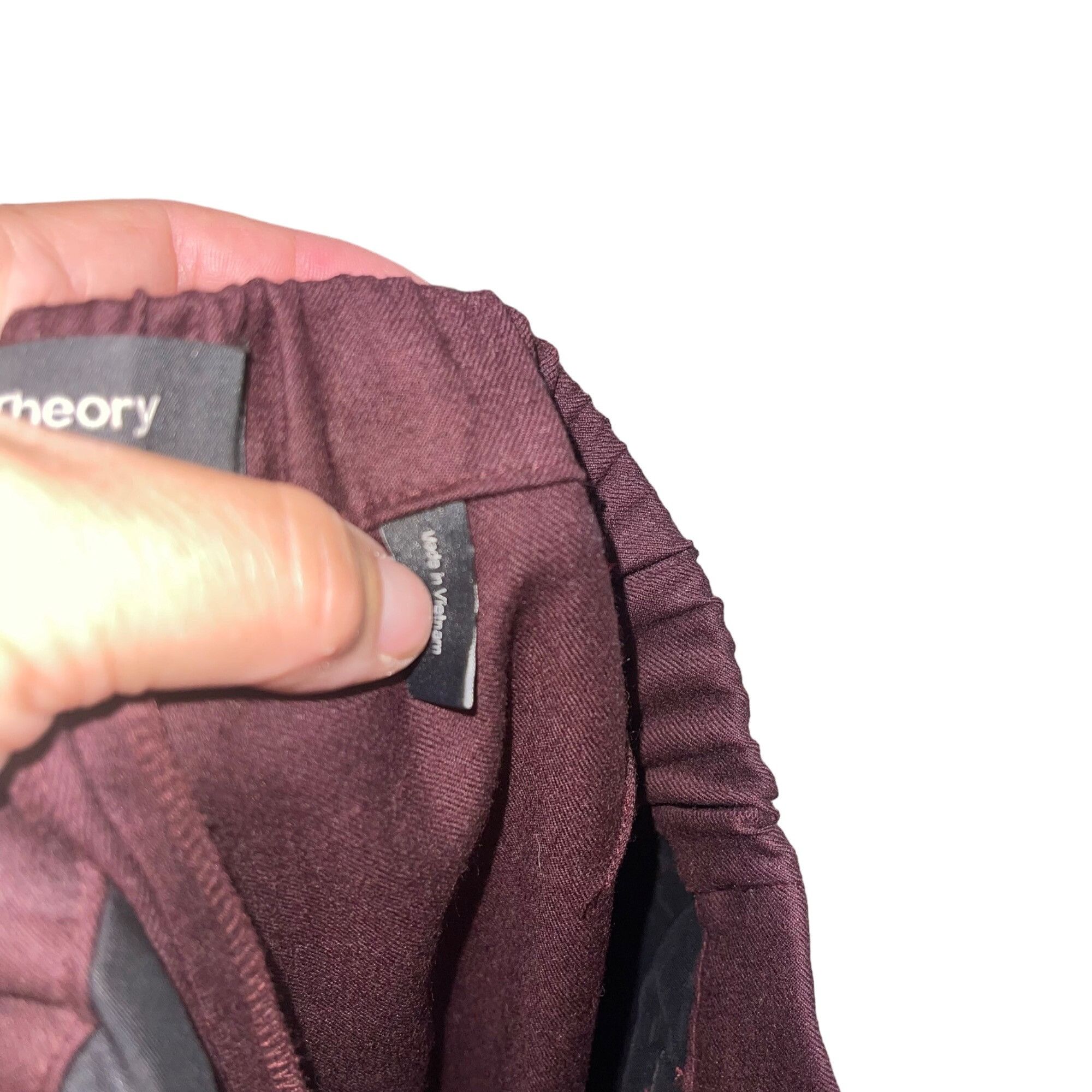 Other Theory Womens Pants Size 00 Burgundy Sleek Flannel Size 24" / US 00 / IT 34 - 6 Thumbnail