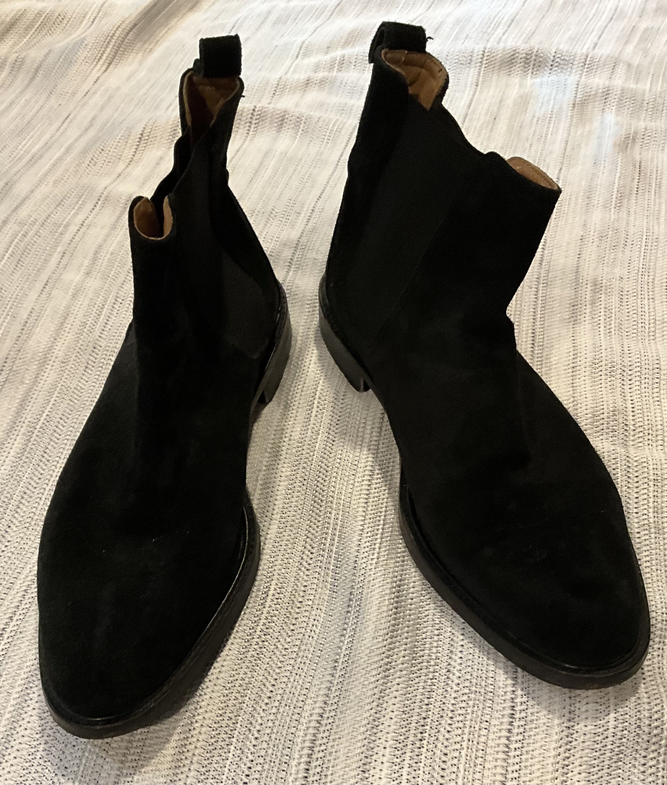 Barneys New York Men’s Barneys NY Black Suede Boots Made in Italy 10 1/2M Size US 10.5 / EU 43-44 - 2 Thumbnail