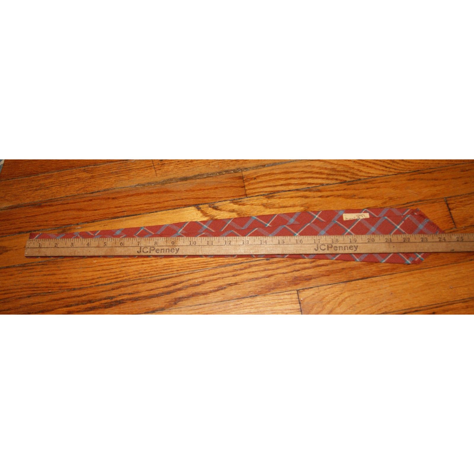 Vintage 1930s VTG TARTAN WOOL TIE CAPE COD Orange Blue Ivory Plaid Size ONE SIZE - 8 Thumbnail