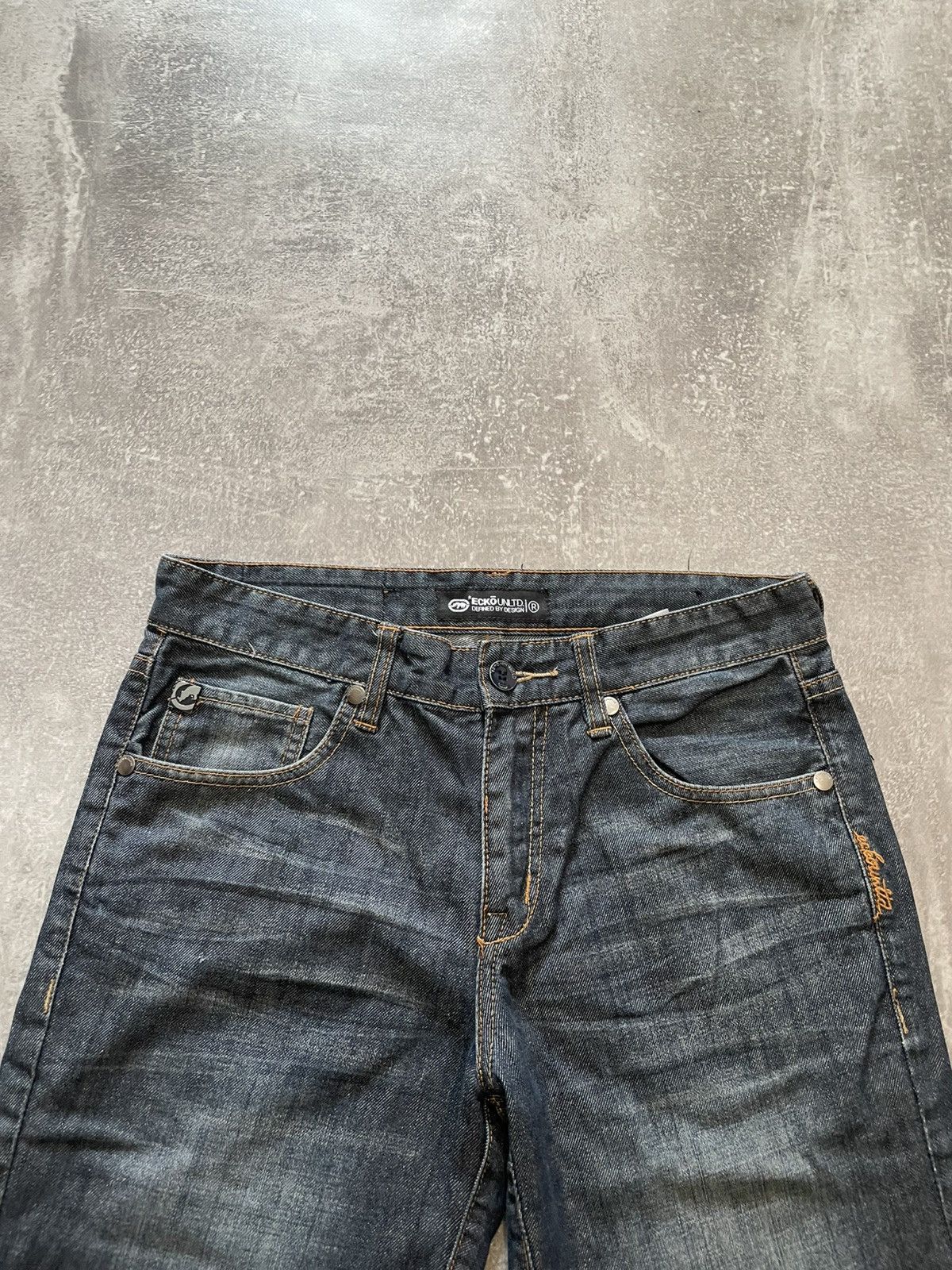 Ecko Unltd. × Vintage Vintage Ecko Unltd. Embroidered Logo Rap Denim Shorts Size US 30 / EU 46 - 3 Thumbnail