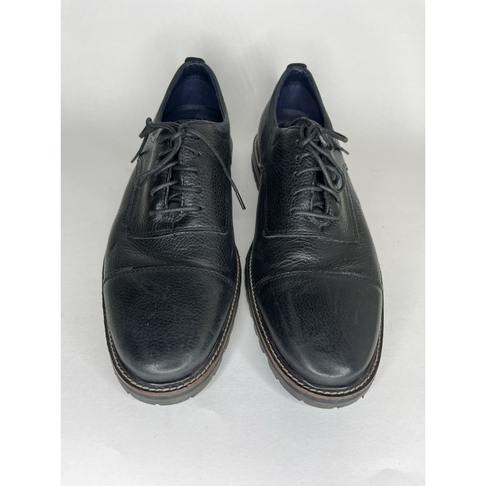 Cole Haan Cole Haan Black Leather Cap Toe Lace Up Casual Oxfords Shoes Size US 8 / EU 41 - 4 Thumbnail