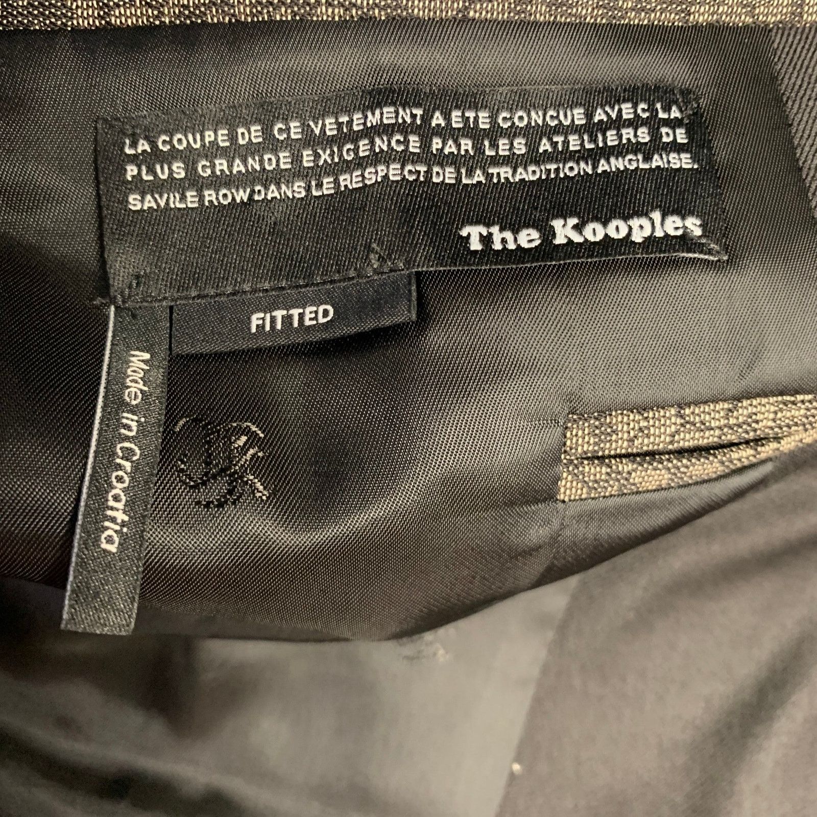 The Kooples Size 38 Grey Black Cotton Blend Peak Lapel Sport Coat Size 38R - 7 Thumbnail