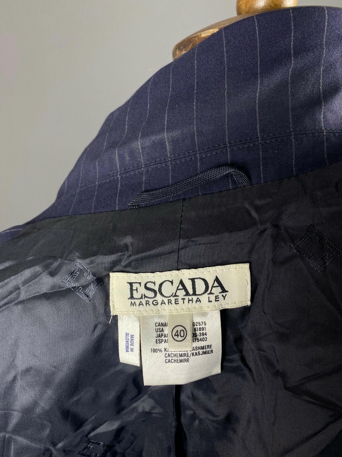Escada Escada Navy Blue Cashmere Sport Coat Blazer Jacket Size 40 Size M / US 6-8 / IT 42-44 - 9 Thumbnail