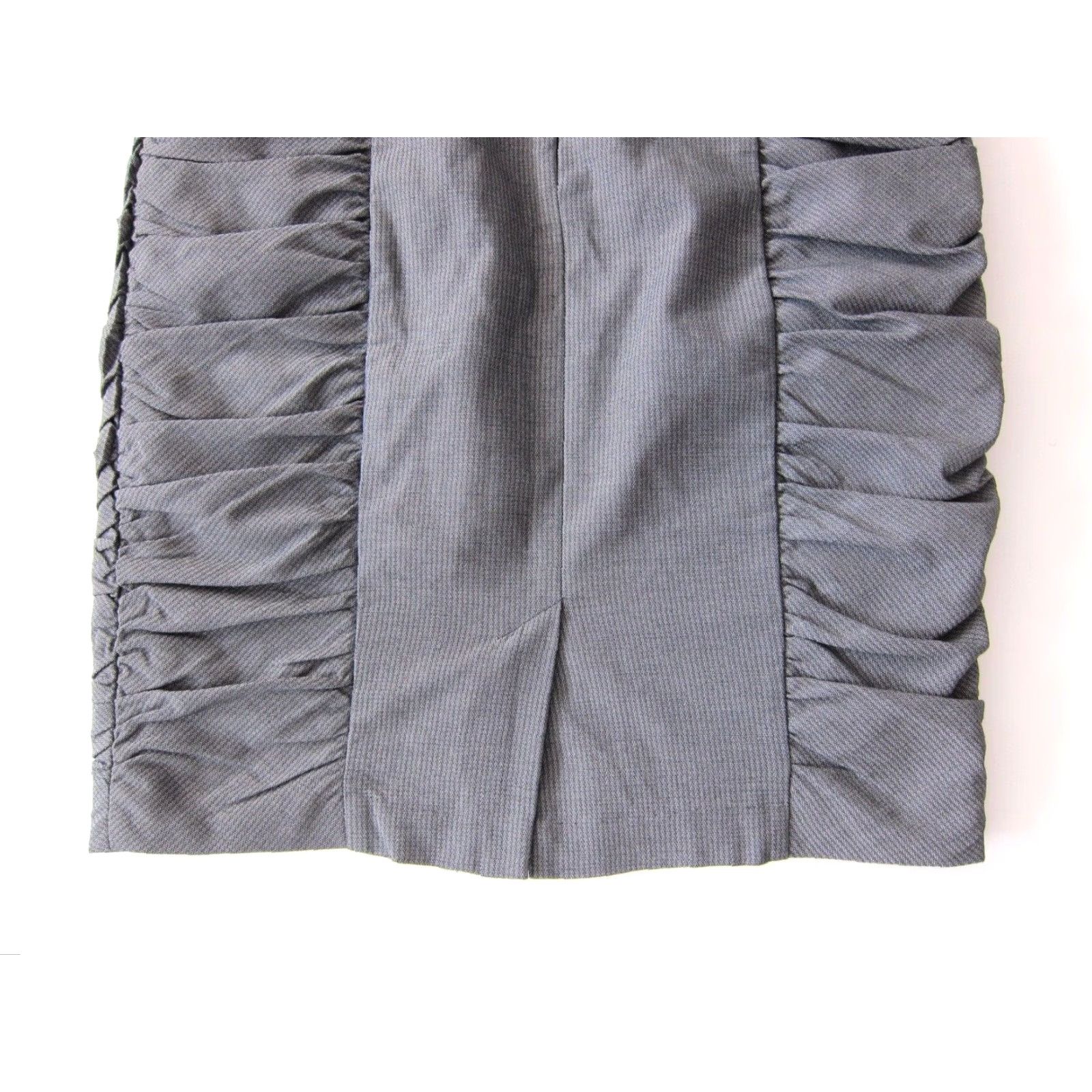 Anthropologie Cartonnier Grey Stripe Ruched Straight Pencil Skirt Women Size 8 Size 30" / US 8 / IT 44 - 7 Thumbnail