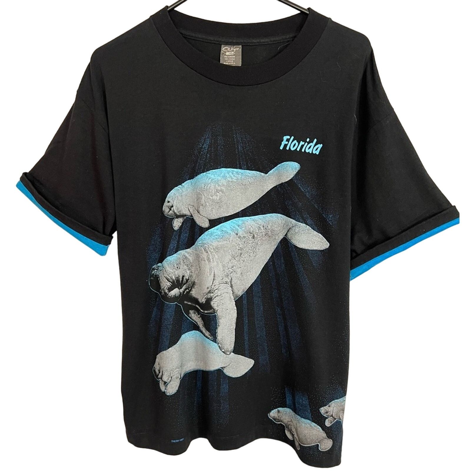 Vintage Vintage Manatees AOP All Over Print Nature 90s Single Stitch Size US L / EU 52-54 / 3 - 2 Thumbnail