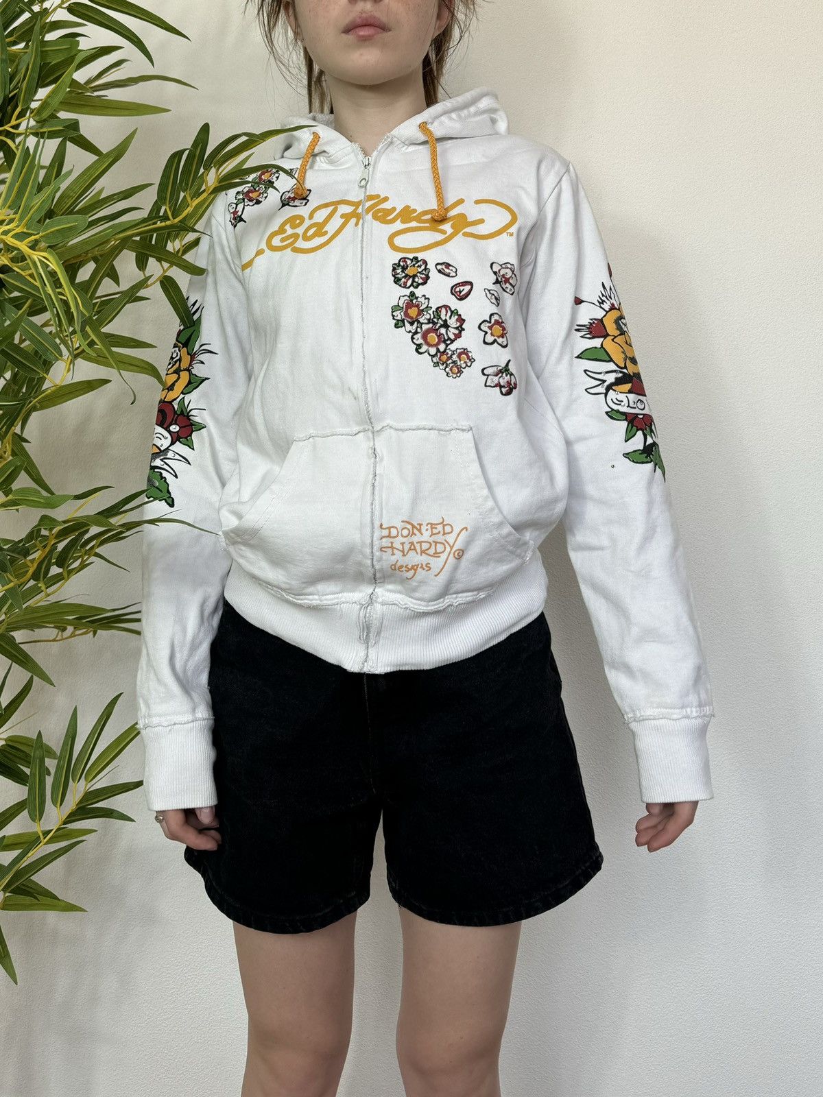 Ed Hardy VINTAGE ED HARDY SKULL 2000s ZIP UP HOODIE Size S / US 4 / IT 40 - 4 Thumbnail