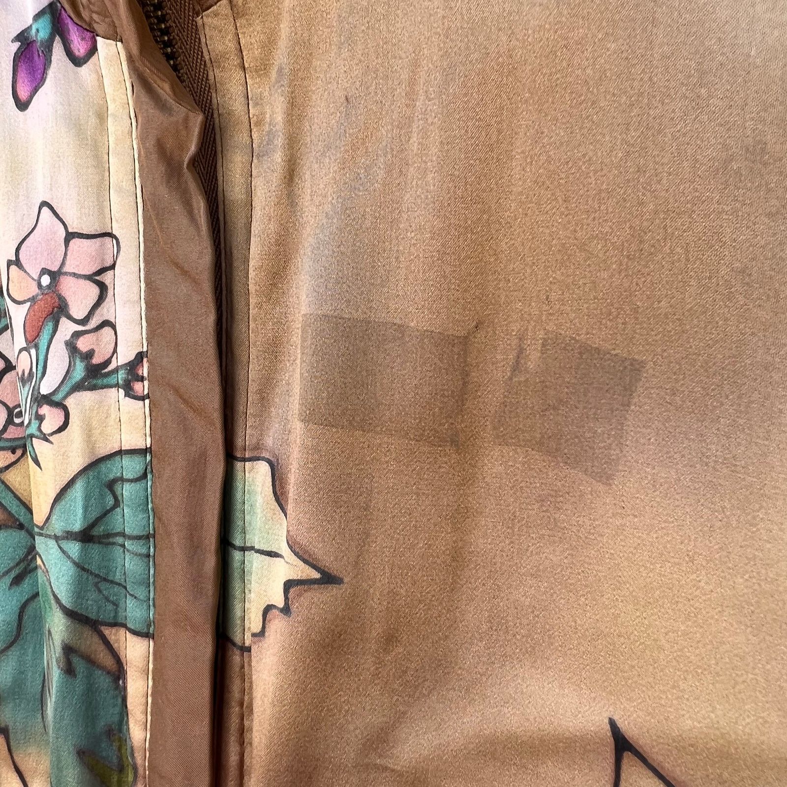 Vintage Vintage Mureli silk gold floral vineyard bomber jacket Size S / US 4 / IT 40 - 4 Thumbnail