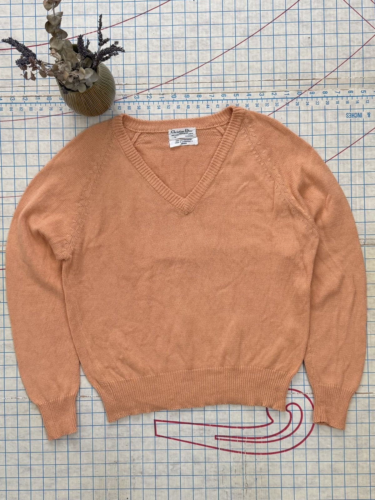 Christian Dior Monsieur × Vintage Vintage Christian Dior Monsieur V-Neck Knit Sweater Fits S Size US S / EU 44-46 / 1 - 2 Thumbnail