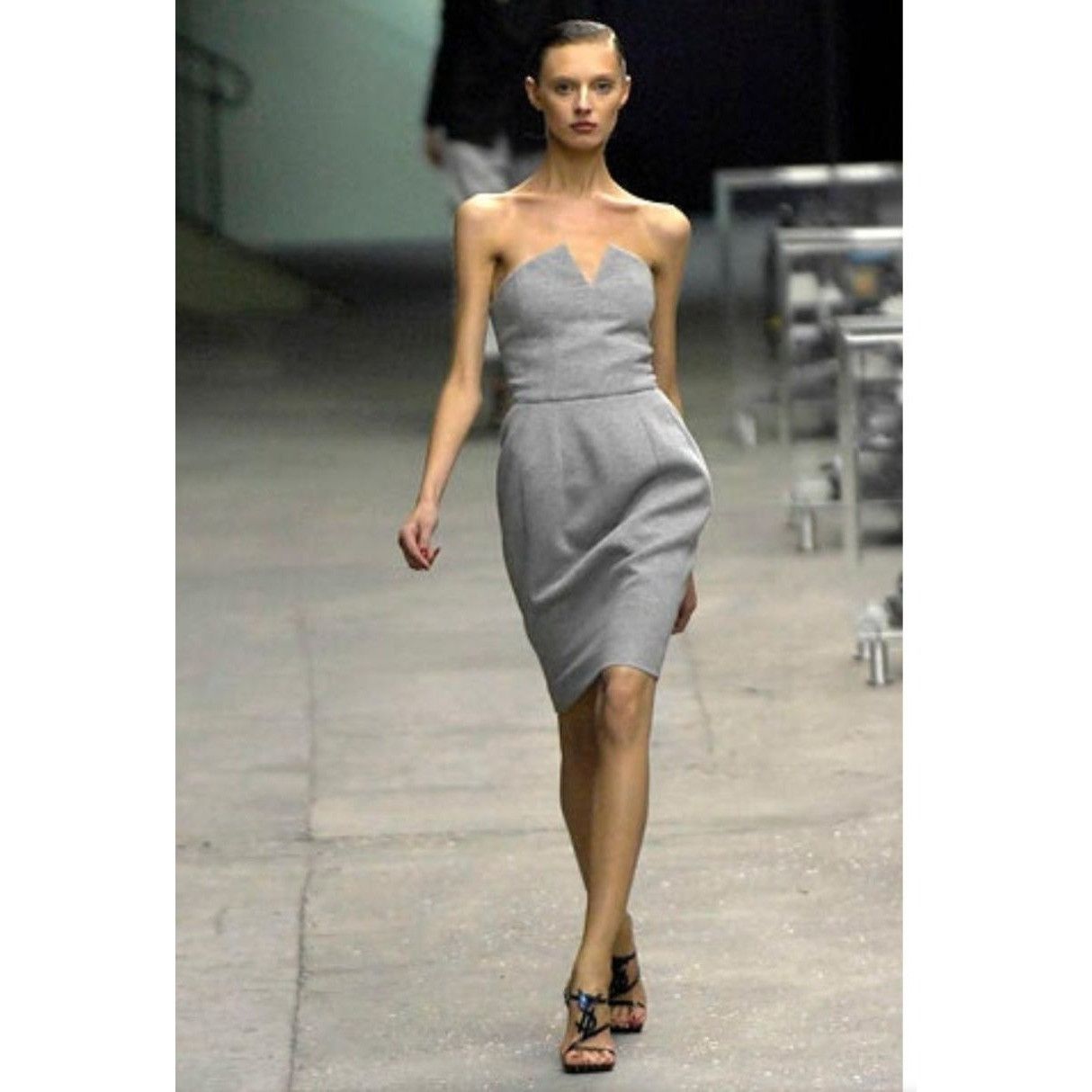 Yves Saint Laurent Grey Wool-Silk Bustier Top Size M / US 6-8 / IT 42-44 - 1 Thumbnail
