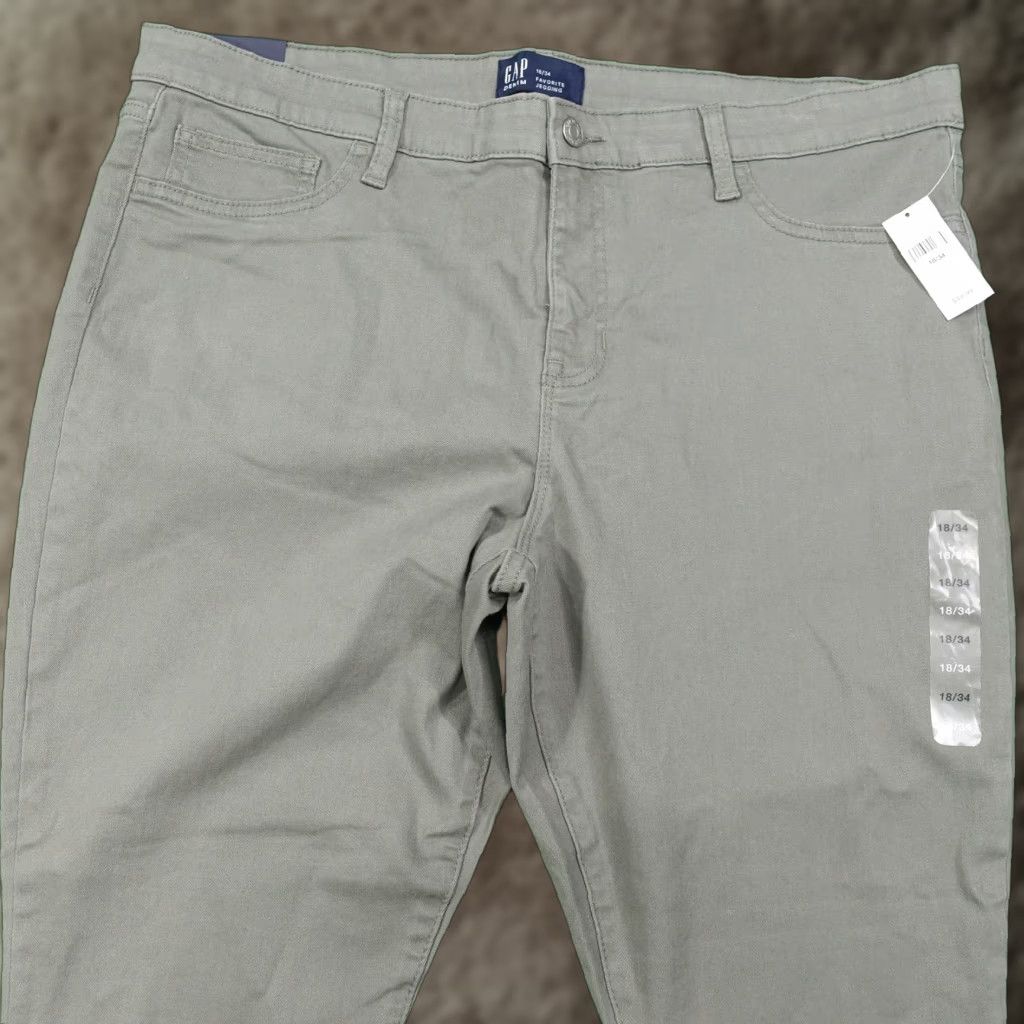 Gap Gap Favorite Jegging Pants Womens 18/34 Green Mid Rise Stretch Denim Size 40" / US 18 - 1 Thumbnail