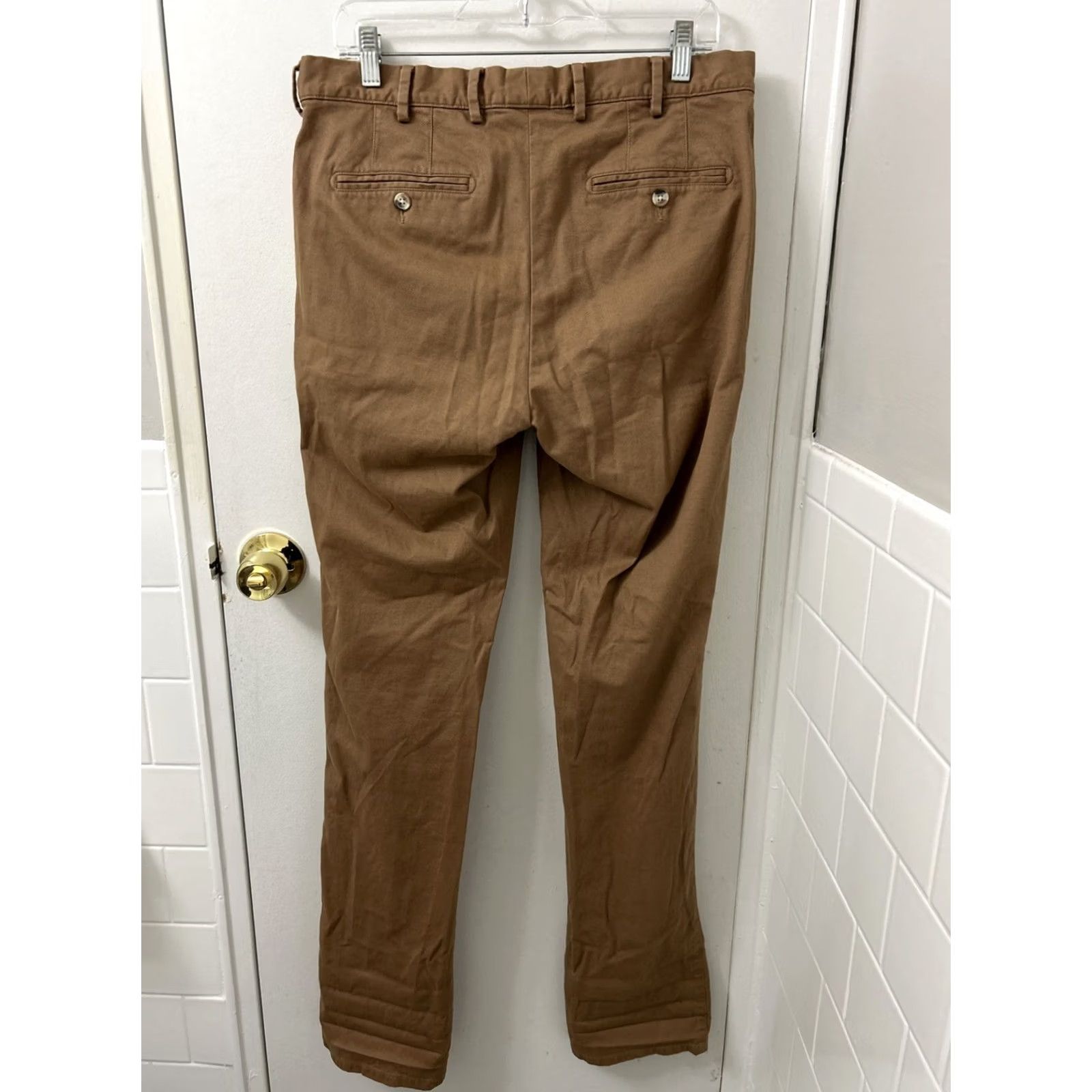Peter Millar Peter Millar Pants Mens 33 Brown 33x36 Chino Pima Cotton YKK Pockets Trousers Size US 33 - 6 Thumbnail