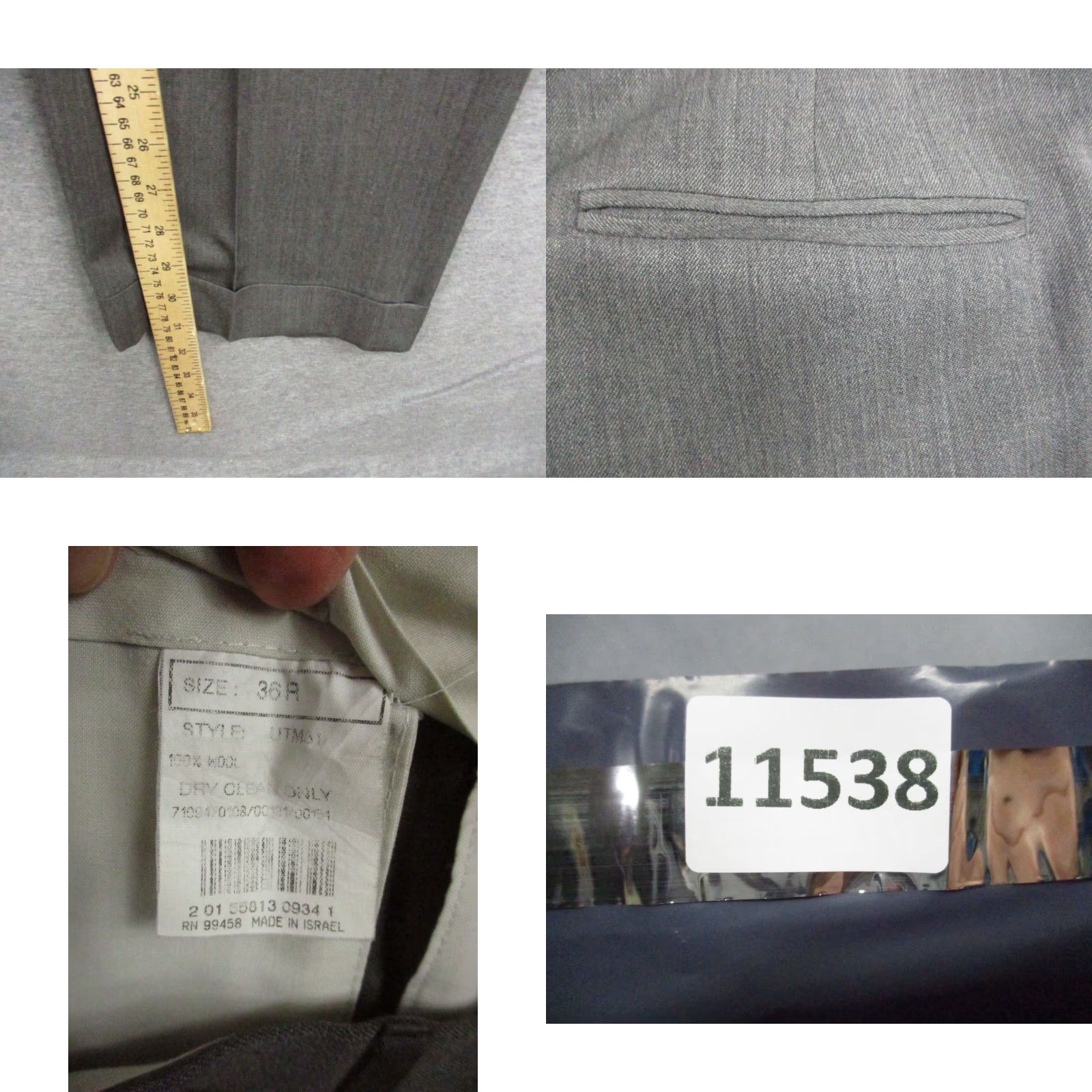 Brooks Brothers Brooks Brothers Mens Dress Pants Gray Wool Stretch 36R Pleated Cuffed Size US 36 / EU 52 - 8 Thumbnail