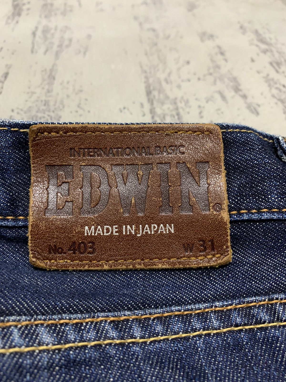 Japanese Brand Vintage EDWIN International Basic Distressed Denim Jean Size US 33 - 16 Thumbnail