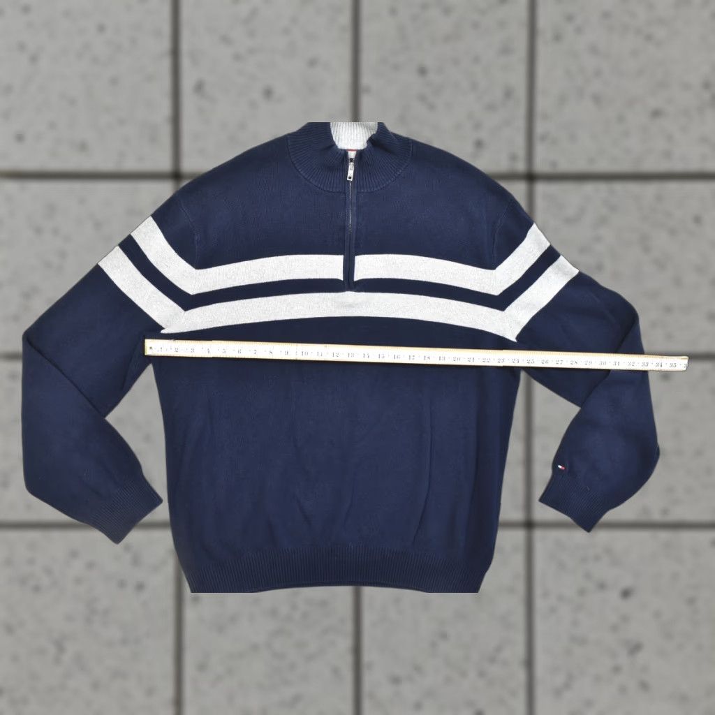 Tommy Hilfiger Tommy Hilfiger Men's XXL Navy 1/4 Zip Pullover Sweatshirt Sweater Knit Mock Neck Logo Long Sleeve Cotton Pullover Winter Fall Spring Casual Size US XXL / EU 58 / 5 - 1 Thumbnail