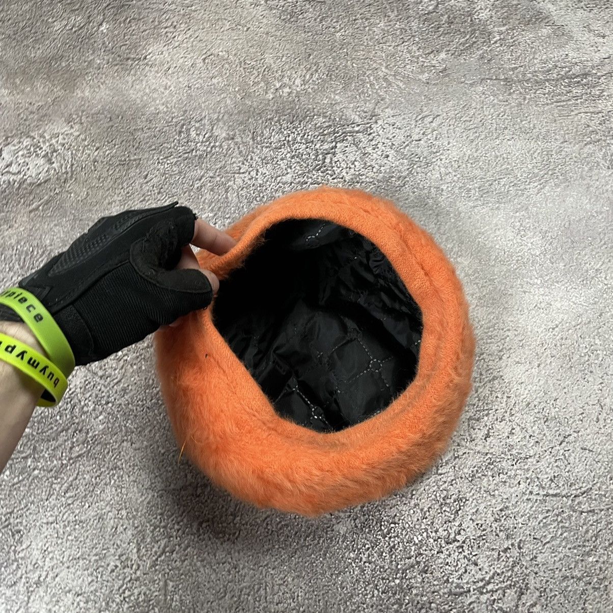 Vintage Vintage 90s Mohair Beanie Orange Fuzzy Knit Grunge Baggy OS Size ONE SIZE - 3 Thumbnail