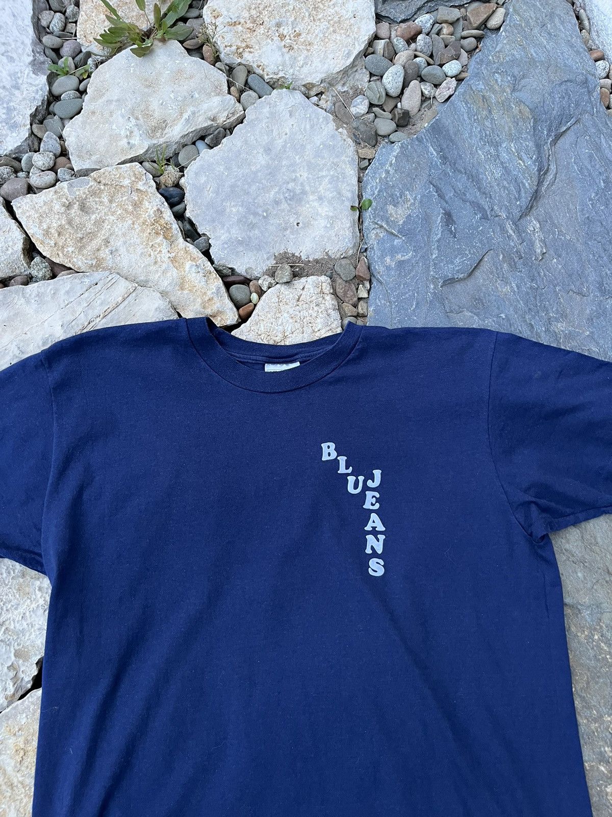 Hanes × Vintage Hanes 90s navy cotton basic tee t-shirt connected blue jeans Size US L / EU 52-54 / 3 - 4 Thumbnail