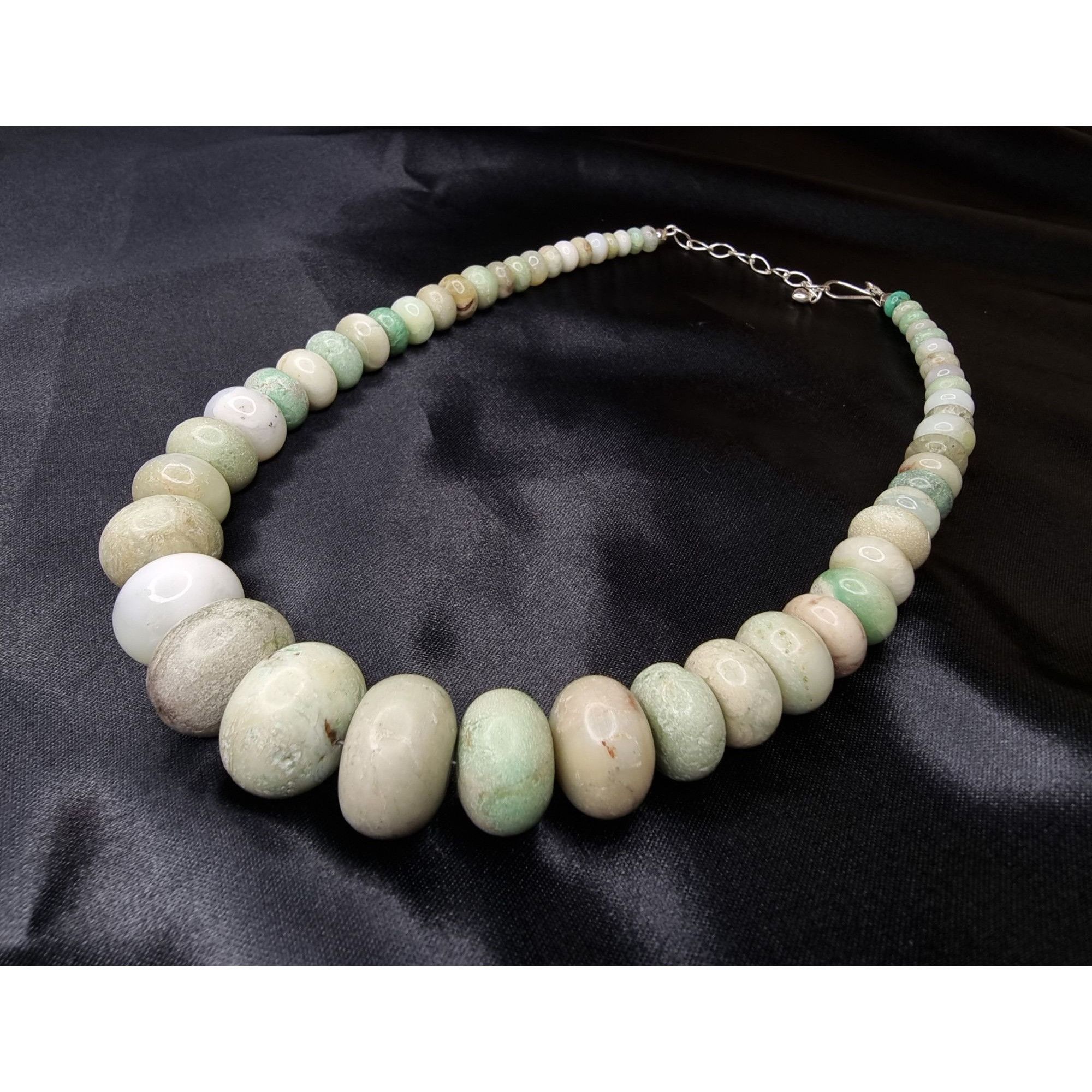 Vintage Jay King DTR Sterling Silver Chrysoprase Bead Necklace Gradu Size ONE SIZE - 4 Thumbnail